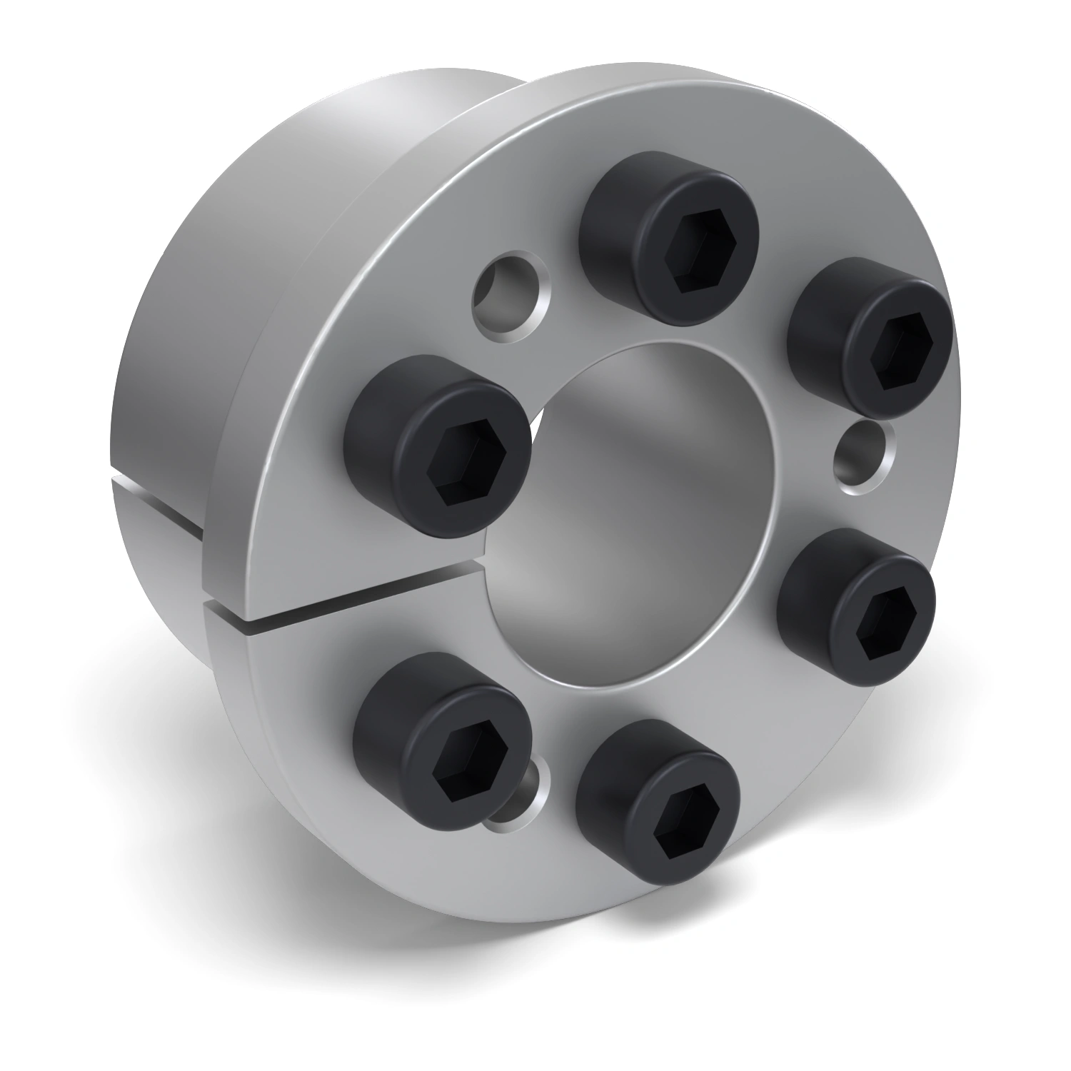 Spannsatz STW77-24x50, Frontalansicht der Stirnseite mit 6 Spannschrauben