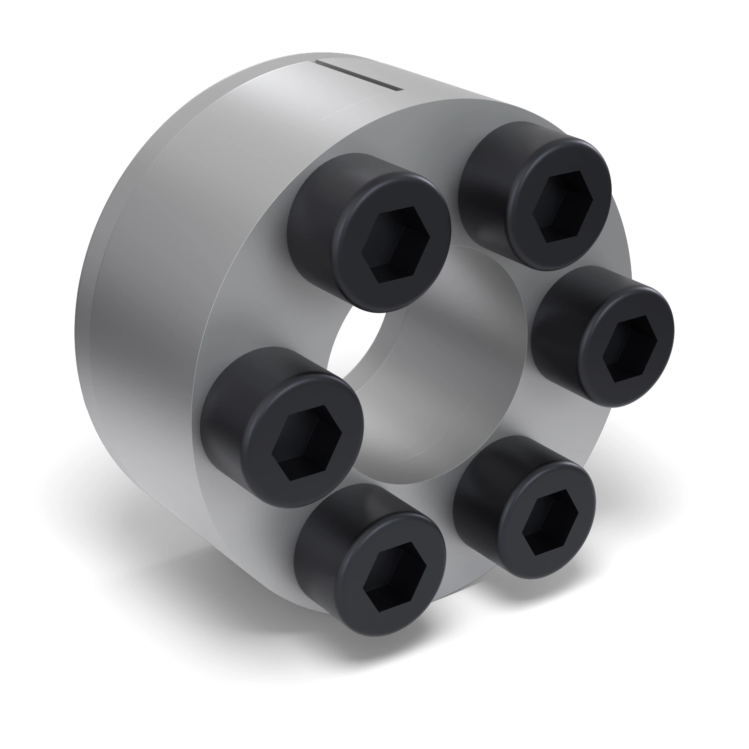 Spannsatz STW29-19x41, Frontalansicht der Stirnseite mit 6 Spannschrauben