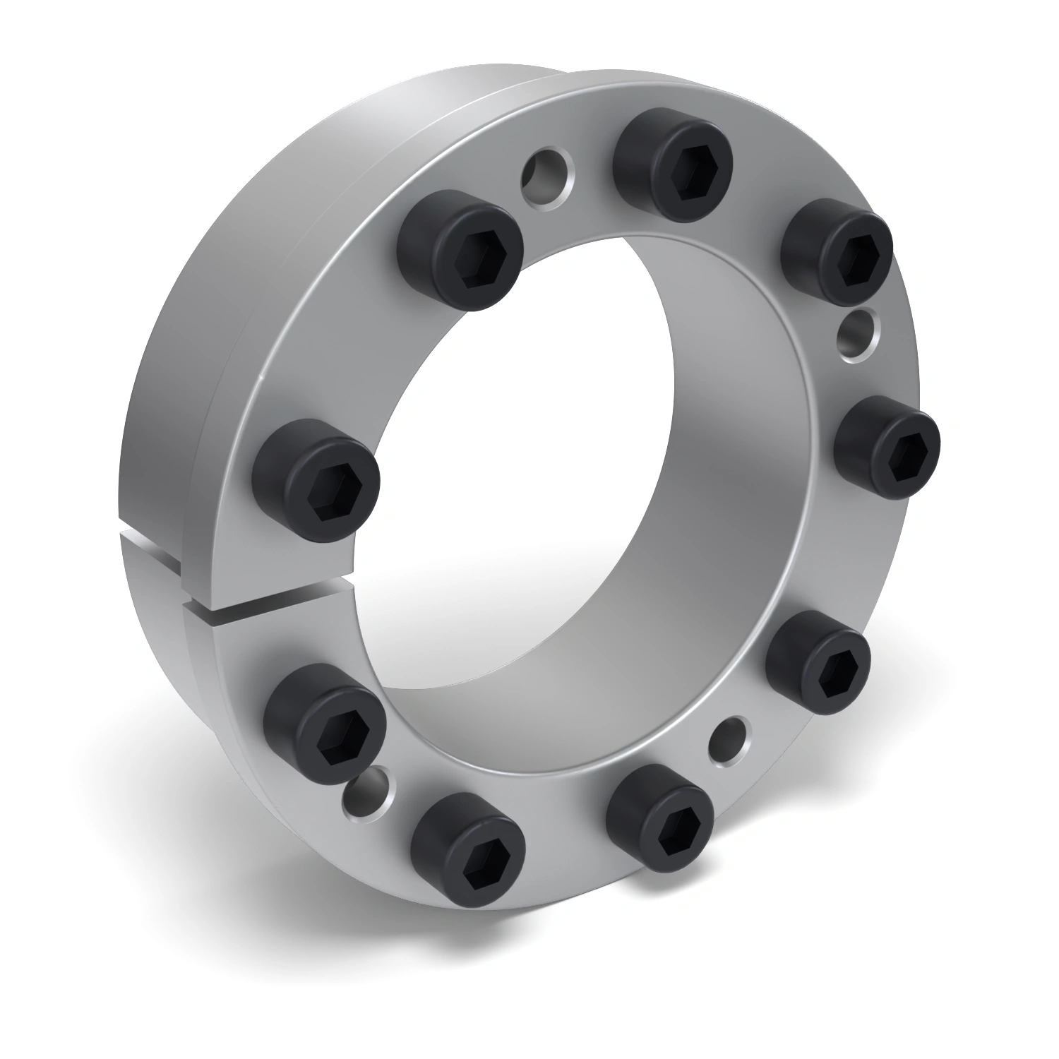 Spannsatz STW77-90x130, Frontalansicht der Stirnseite mit 9 Spannschrauben