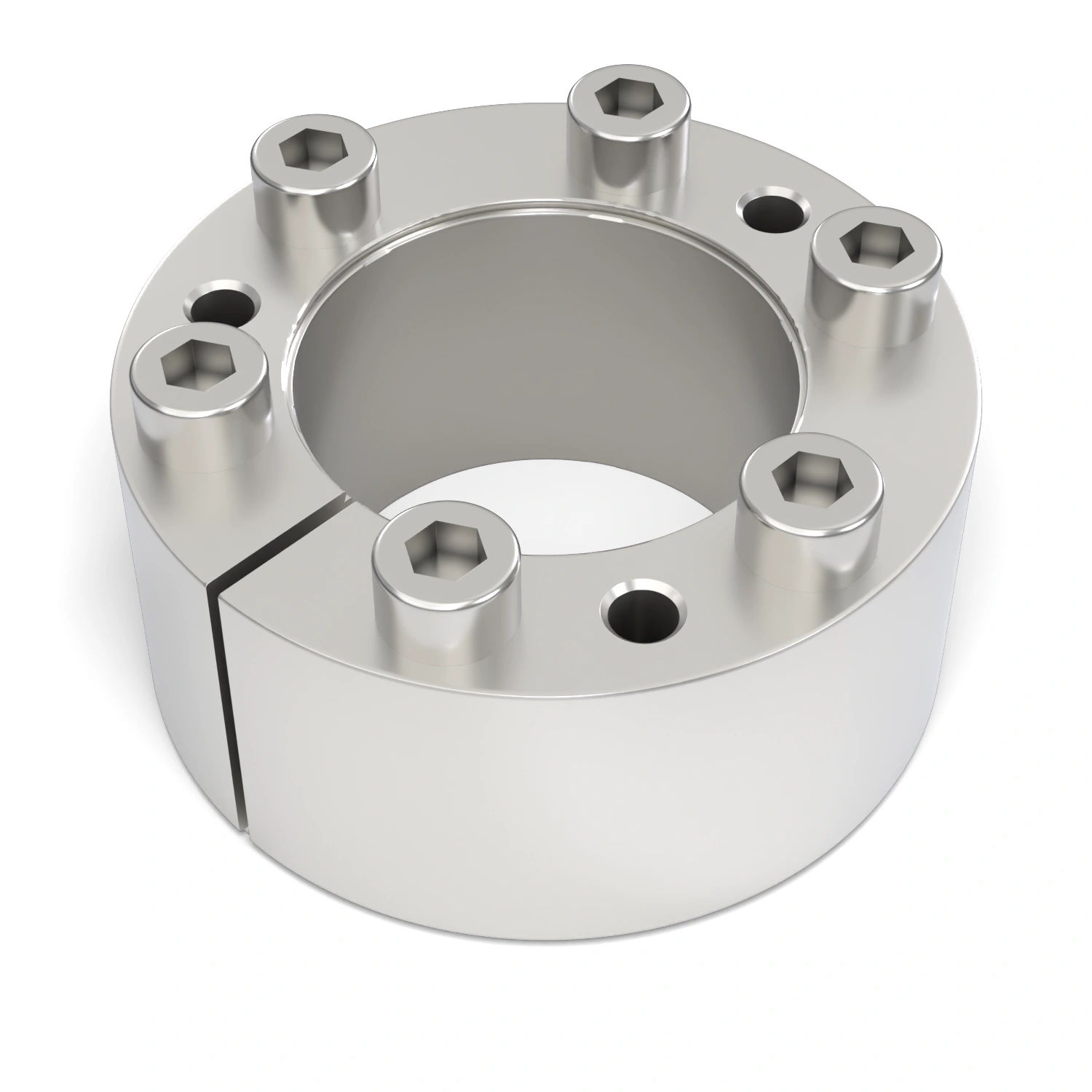 Spannsatz STW71SS-38x65 Edelstahl, liegend in der Draufsicht