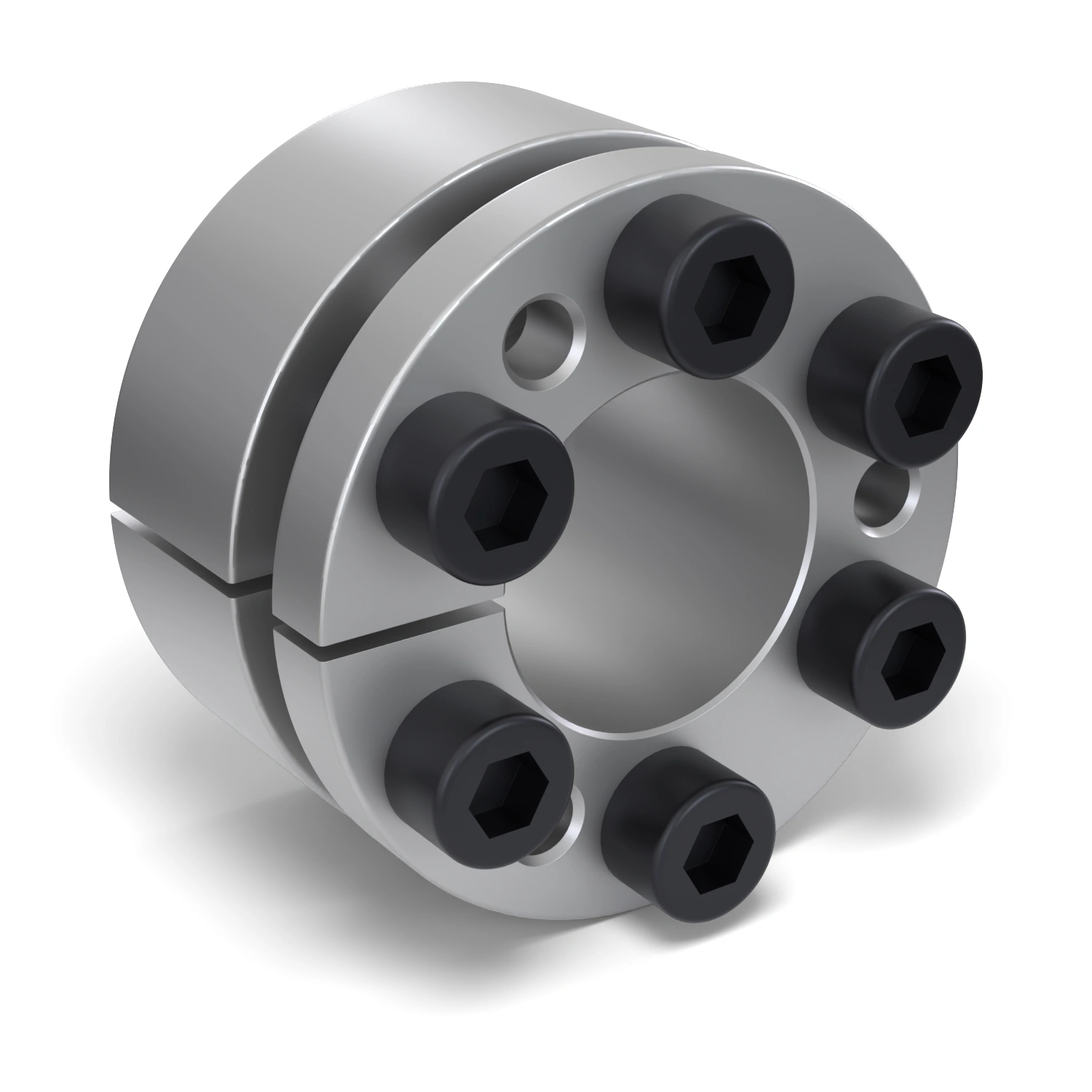 Spannsatz STW98-24x50, Frontalansicht der Stirnseite mit 6 Spannschrauben