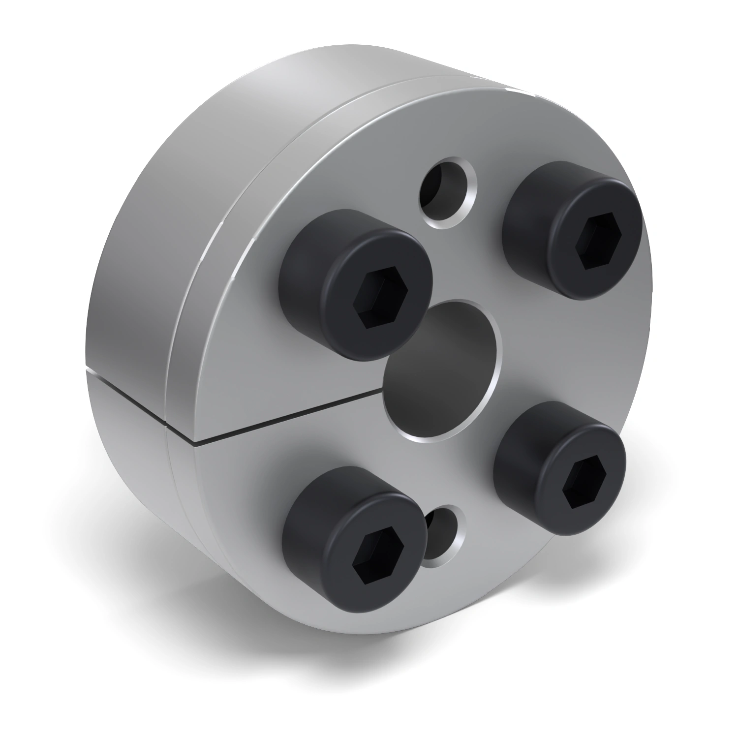 Spannsatz STW27-8x15, Frontalansicht der Stirnseite mit 4 Spannschrauben