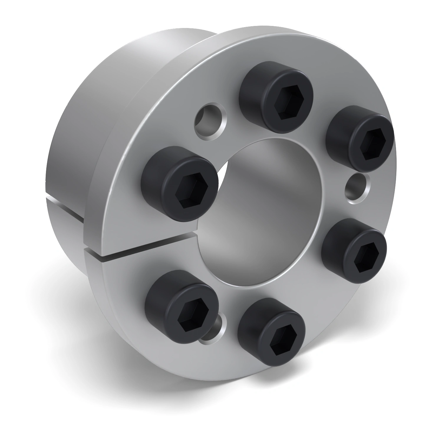 Spannsatz STW77-25x50, Frontalansicht der Stirnseite mit 6 Spannschrauben