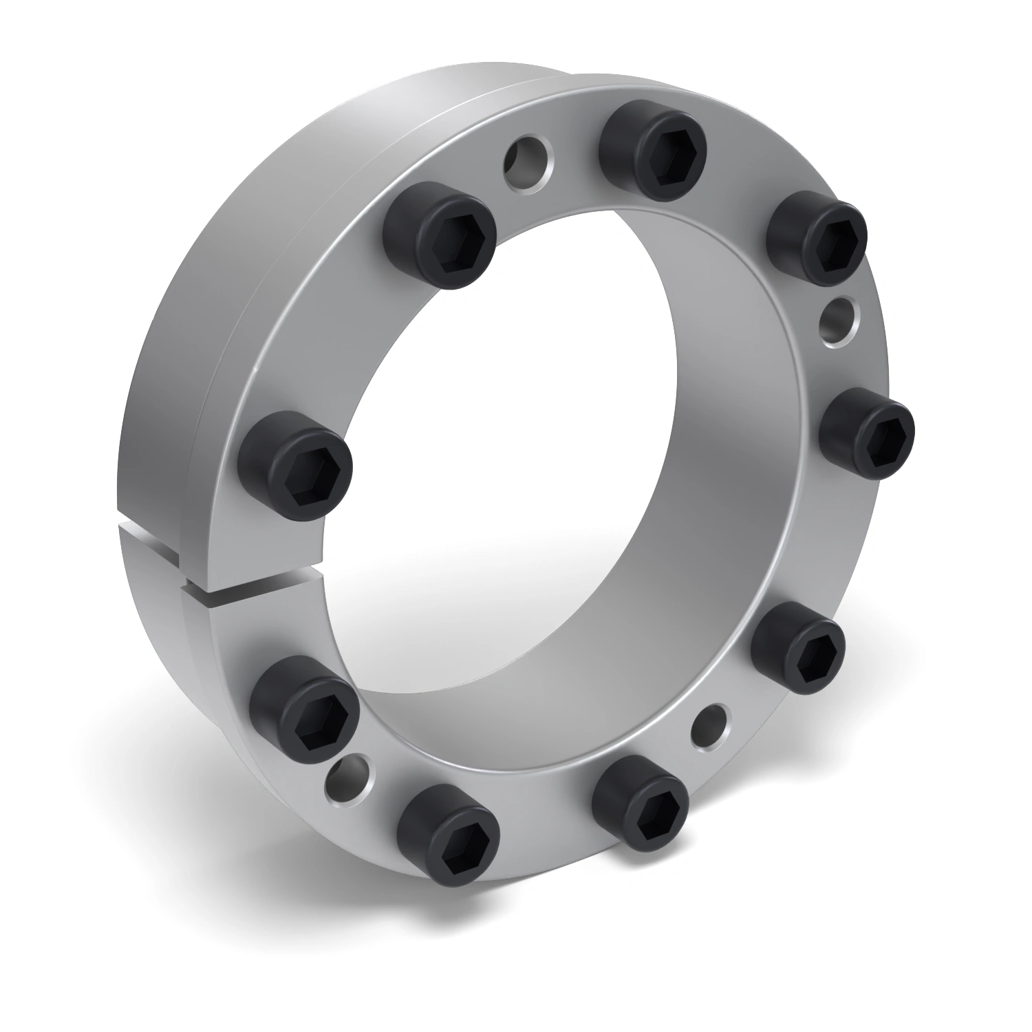 Spannsatz STW77-140x190, Frontalansicht der Stirnseite mit 9 Spannschrauben