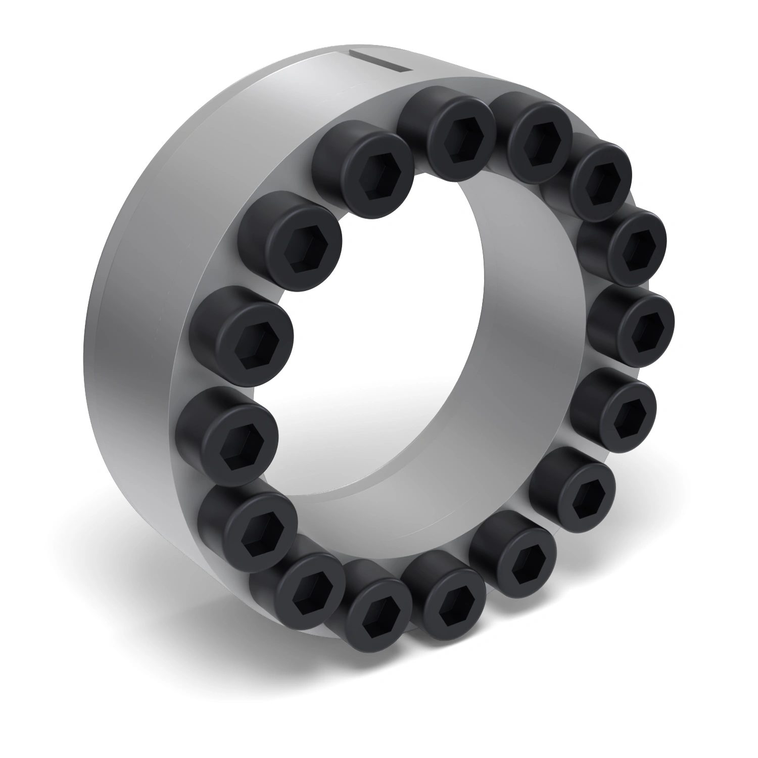 Spannsatz STW29-80x115, Frontalansicht der Stirnseite mit 16 Spannschrauben