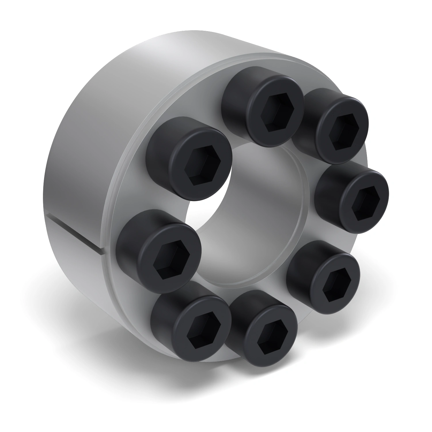 Spannsatz STW60-22x47, Frontalansicht der Stirnseite mit 8 Spannschrauben