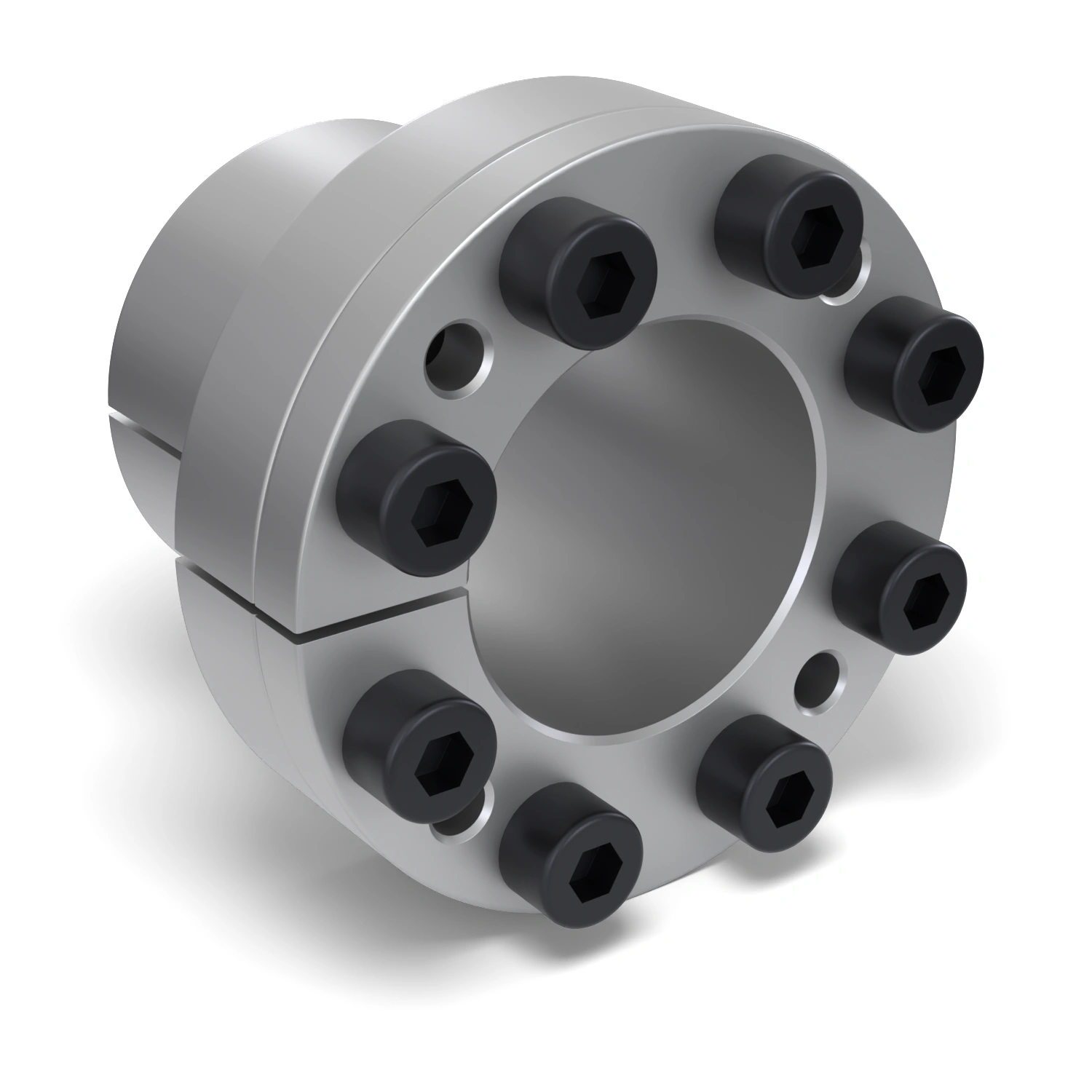 Spannsatz STW27-45x59, Frontalansicht der Stirnseite mit 8 Spannschrauben