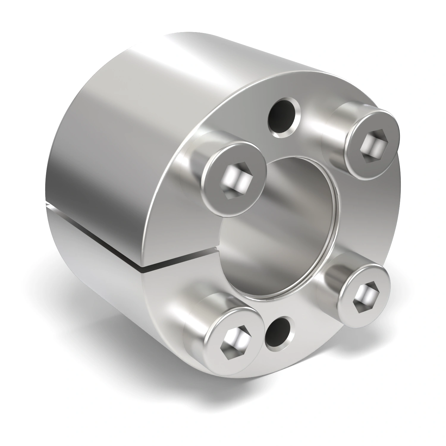 Spannsatz STW71SS-9x20 Edelstahl, Frontalansicht der Stirnseite mit 4 Spannschrauben