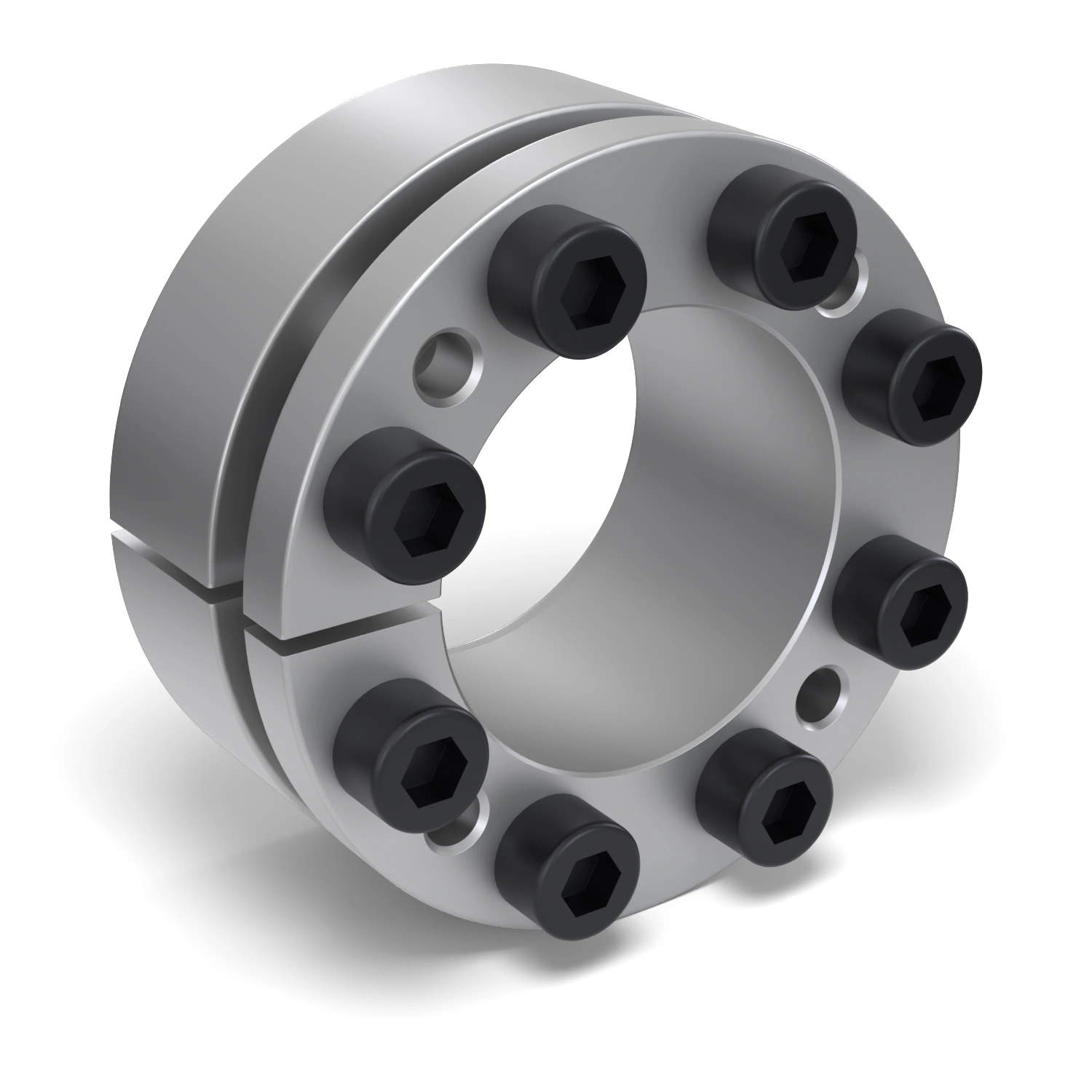 Spannsatz STW98-38x65, Frontalansicht der Stirnseite mit 8 Spannschrauben