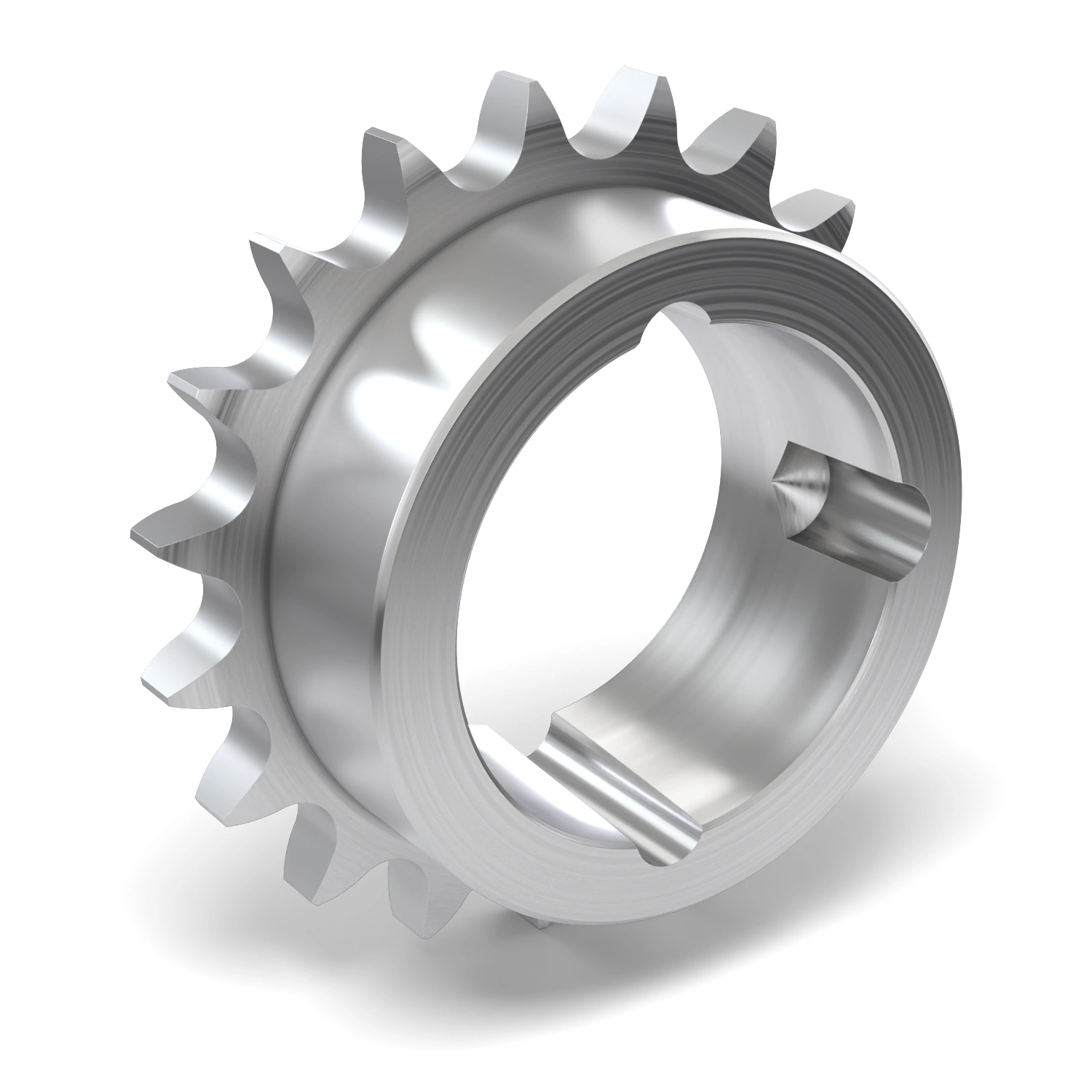 Kettenrad 08B-1 Z=19 für Taperbuchse 1210, Frontalansicht mit Bohrung für die Taper-Lock-Buchse TL 1210