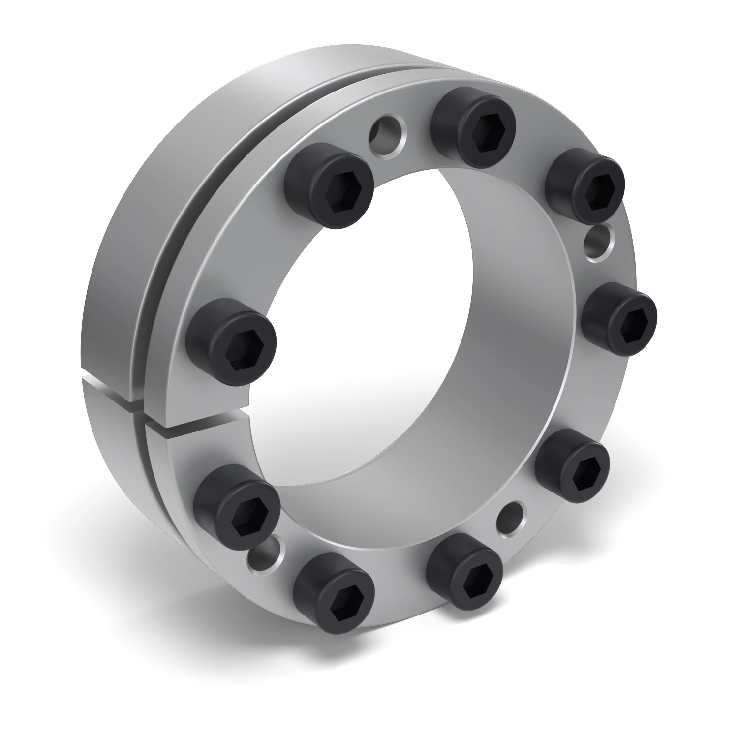 Spannsatz STW98-90x130, Frontalansicht der Stirnseite mit 9 Spannschrauben