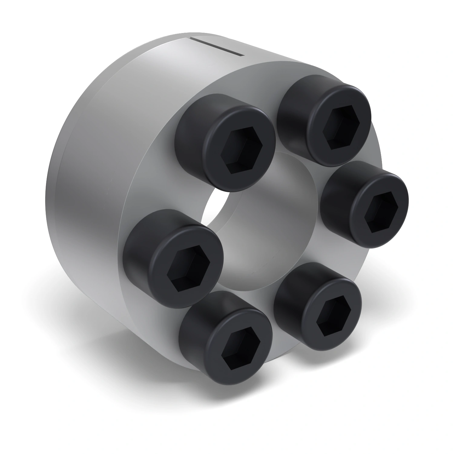 Spannsatz STW29-18x40, Frontalansicht der Stirnseite mit 6 Spannschrauben