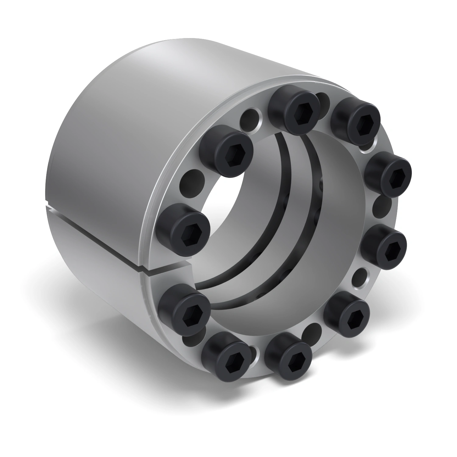 Spannsatz STW33-65x95, Frontalansicht der Stirnseite mit 10 Spannschrauben