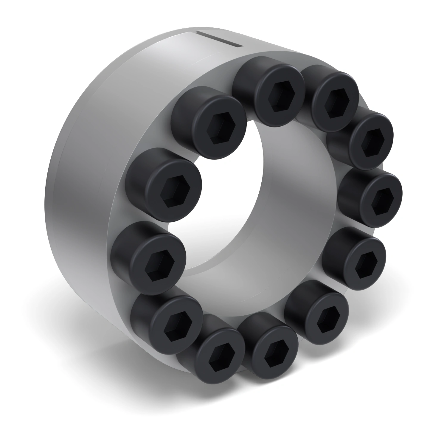 Spannsatz STW29-45x73, Frontalansicht der Stirnseite mit 12 Spannschrauben