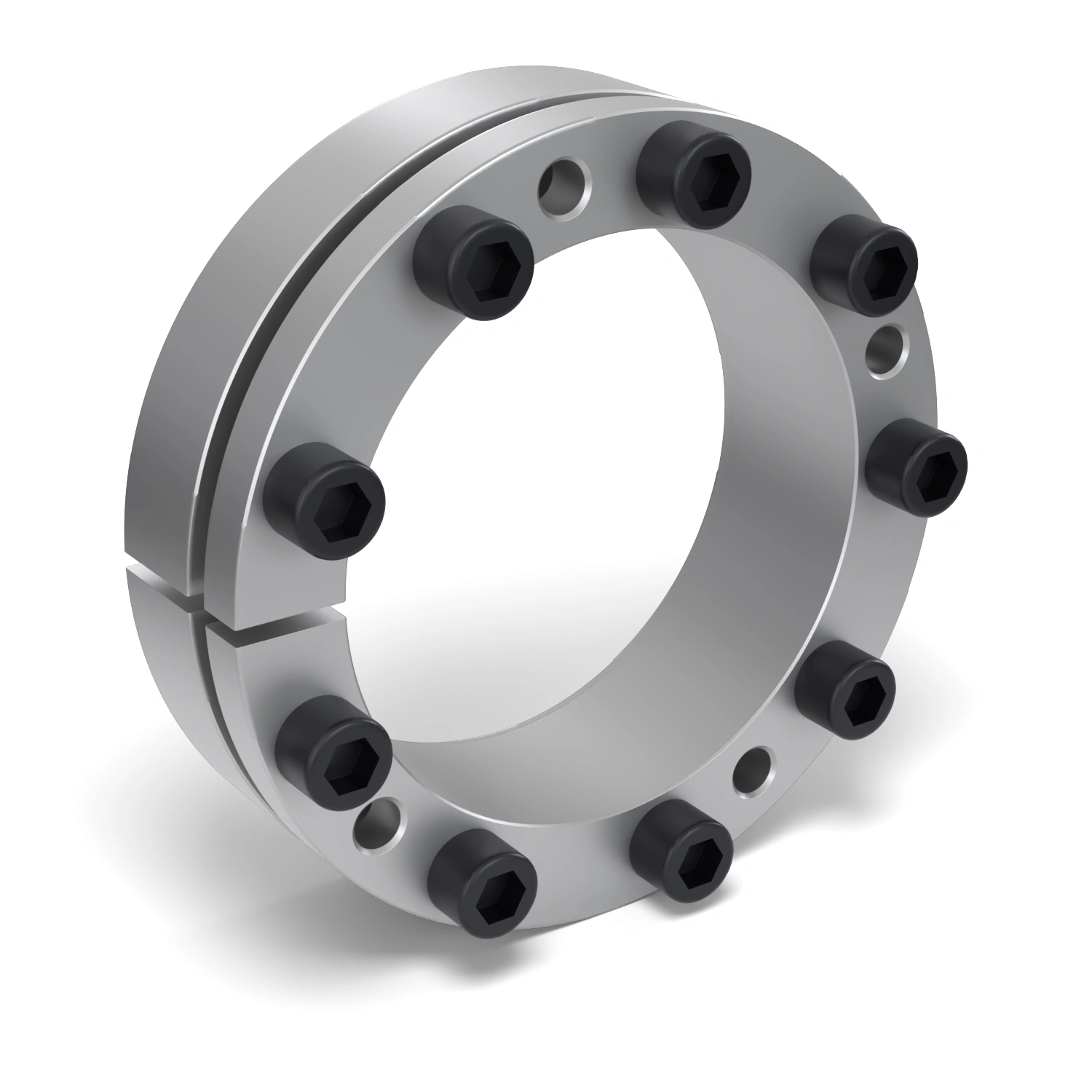 Spannsatz STW98-120x165, Frontalansicht der Stirnseite mit 9 Spannschrauben