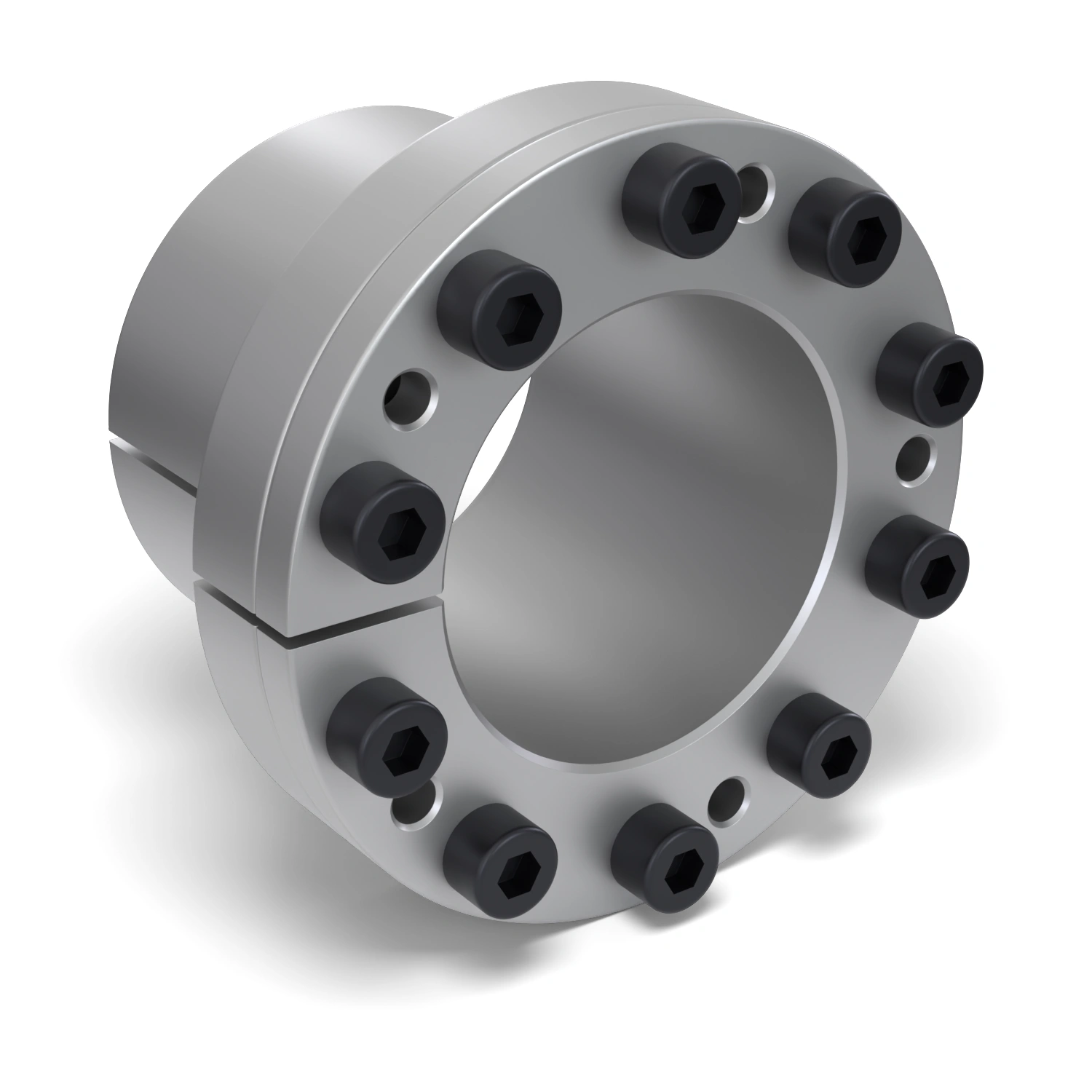 Spannsatz STW27-65x84, Frontalansicht der Stirnseite mit 10 Spannschrauben