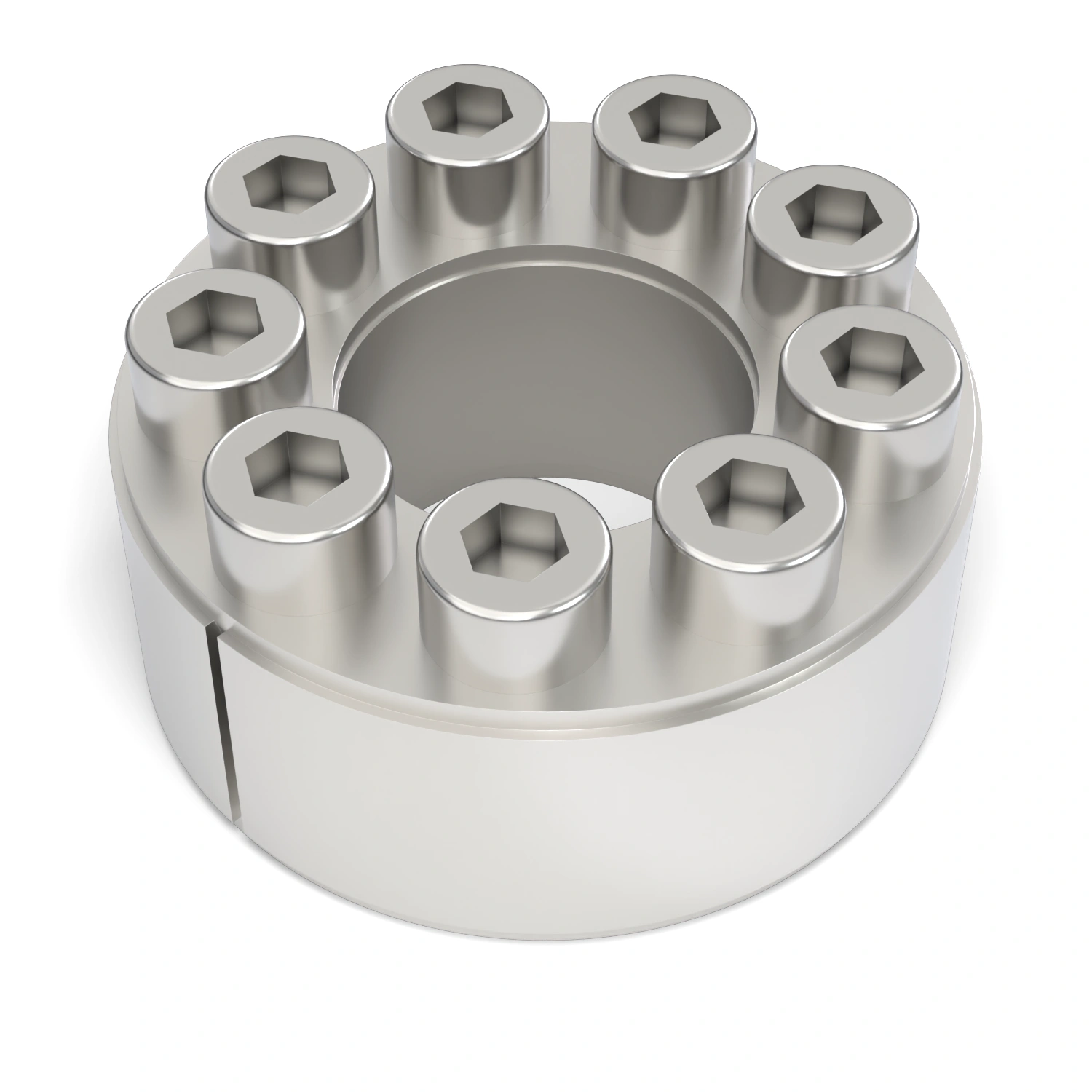 Spannsatz STW60SS-24x50 Edelstahl, liegend in der Draufsicht