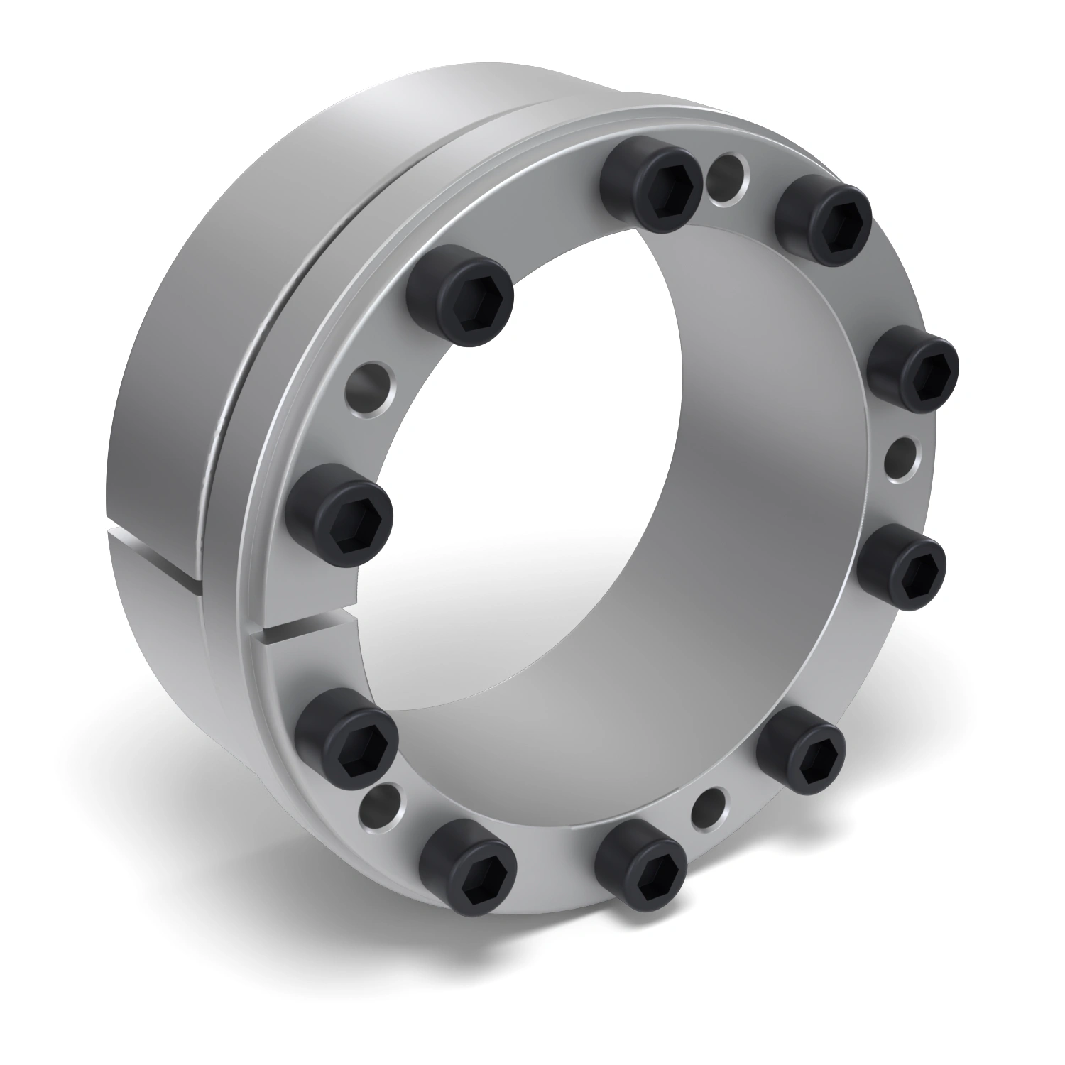 Spannsatz STW73-160x210, Frontalansicht der Stirnseite mit 10 Spannschrauben