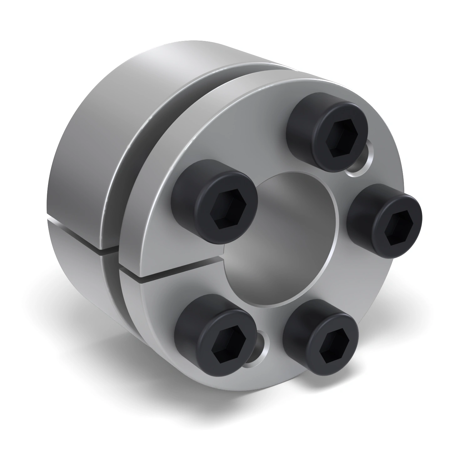 Spannsatz STW98-20x47, Frontalansicht der Stirnseite mit 5 Spannschrauben