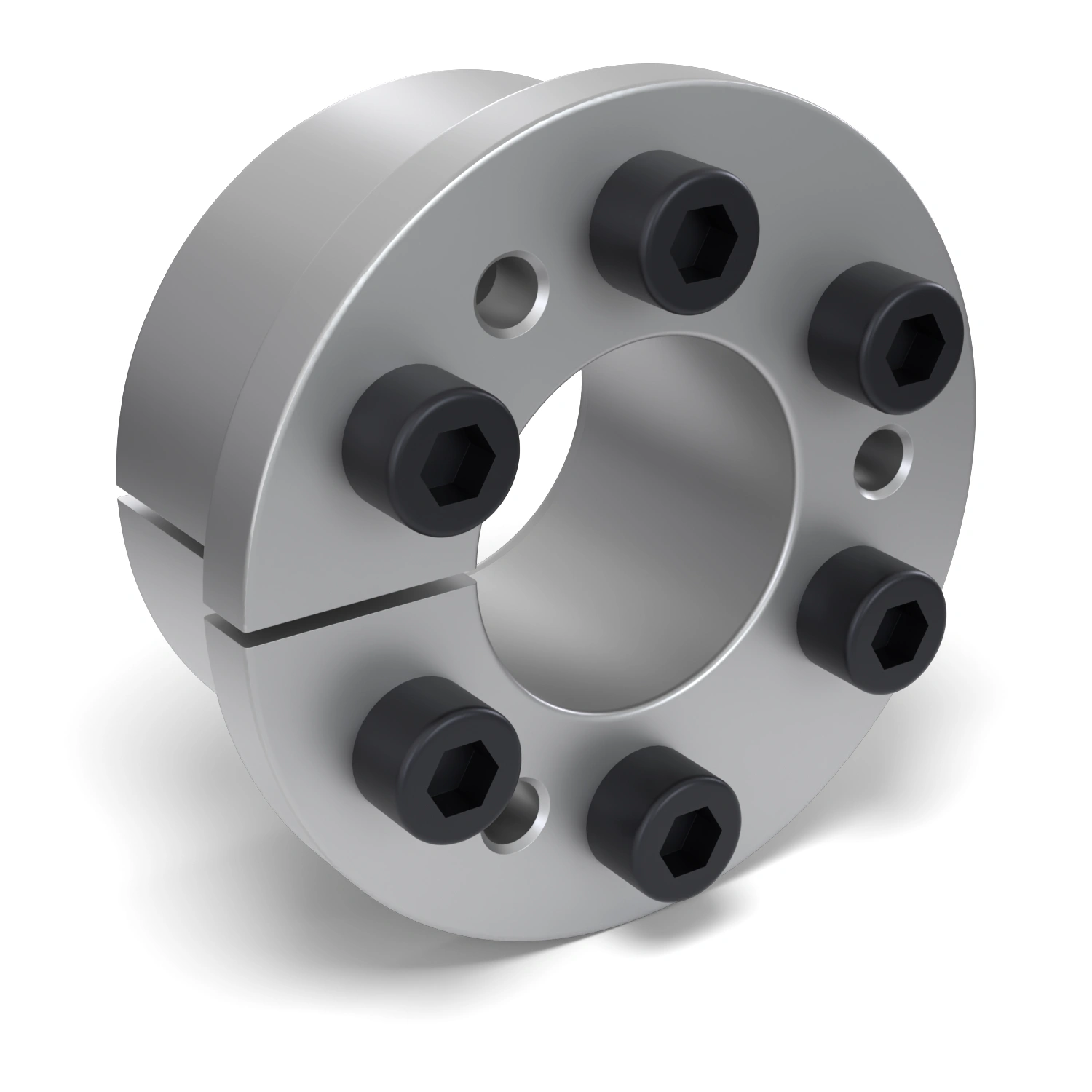 Spannsatz STW77-28x55, Frontalansicht der Stirnseite mit 6 Spannschrauben