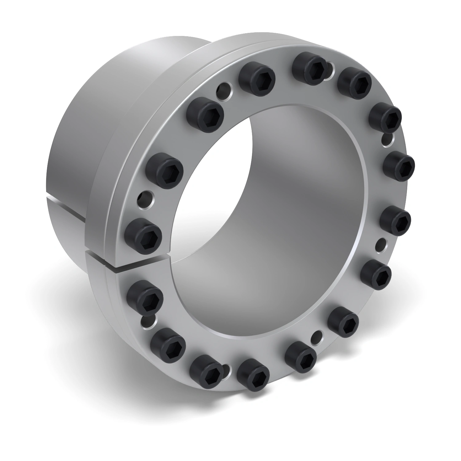 Spannsatz STW27-150x185, Frontalansicht der Stirnseite mit 16 Spannschrauben