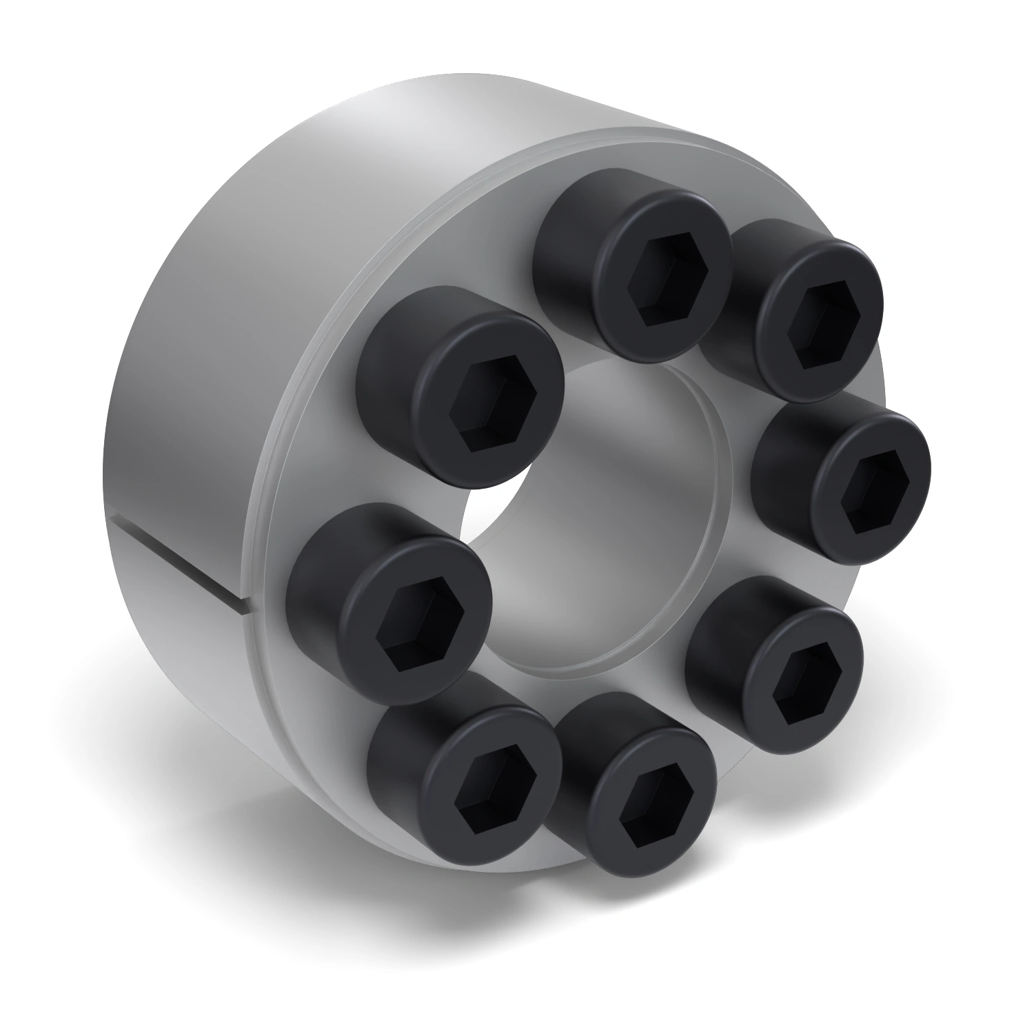 Spannsatz STW60-20x47, Frontalansicht der Stirnseite mit 8 Spannschrauben