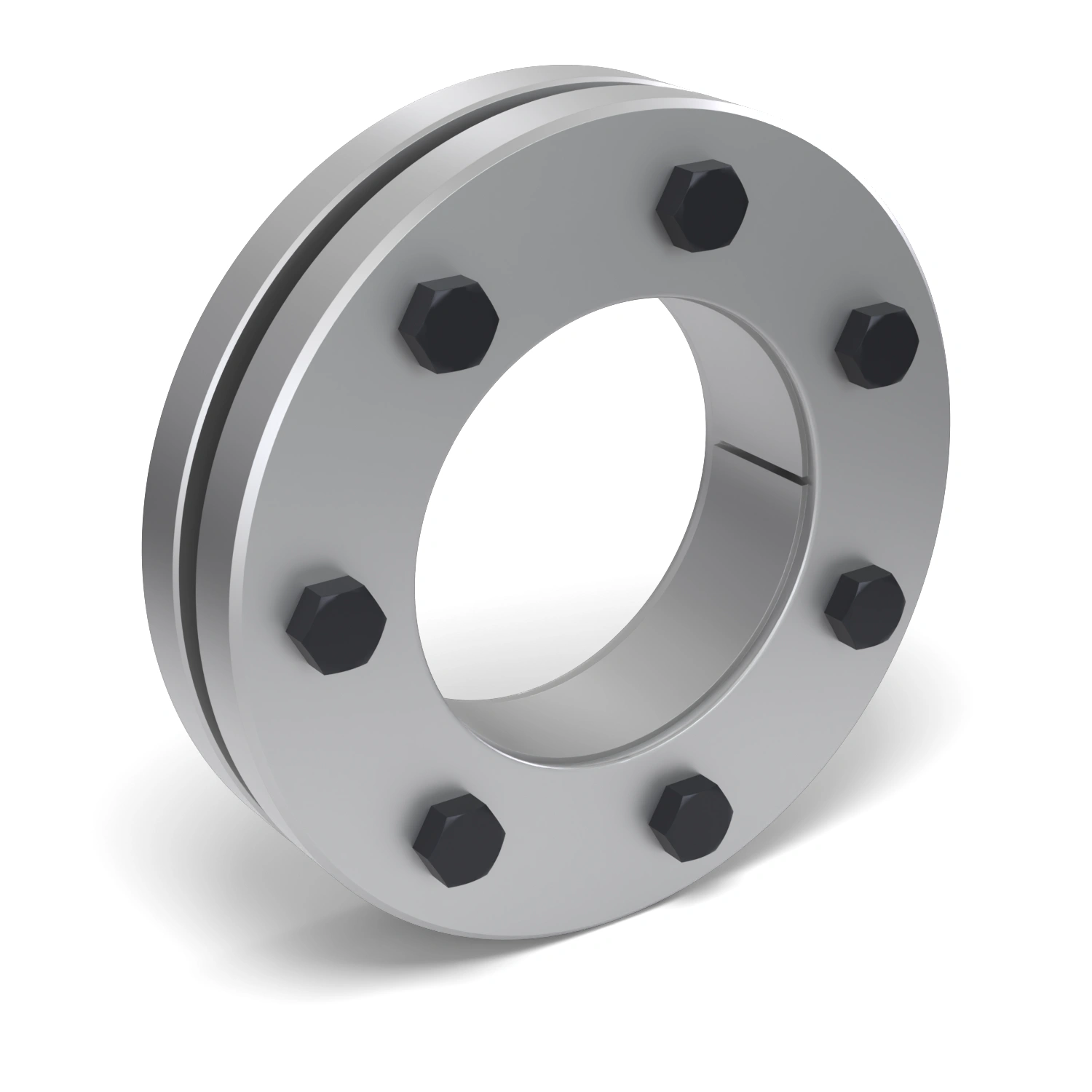 Schrumpfscheibe STW96-80x145, Frontalansicht der Stirnseite mit 7 Spannschrauben
