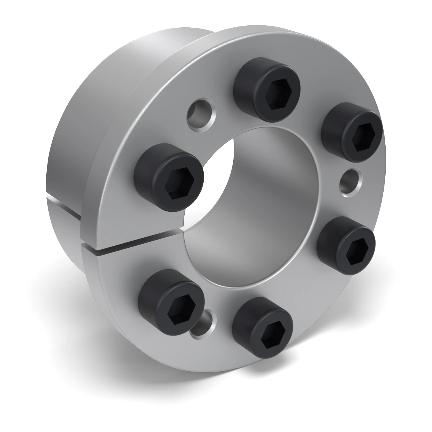 Spannsatz STW77-30x55, Frontalansicht der Stirnseite mit 6 Spannschrauben