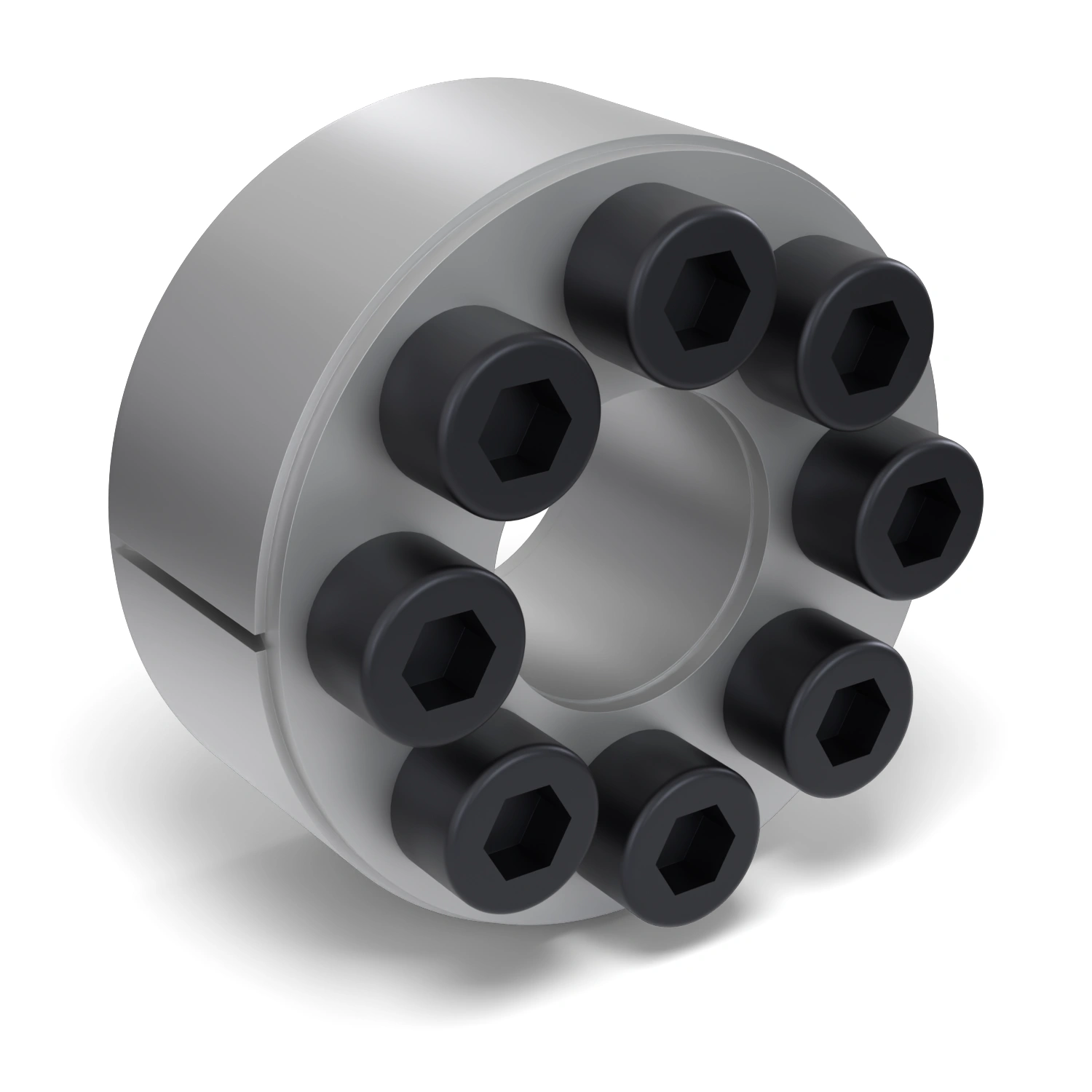 Spannsatz STW60-19x47, Frontalansicht der Stirnseite mit 8 Spannschrauben