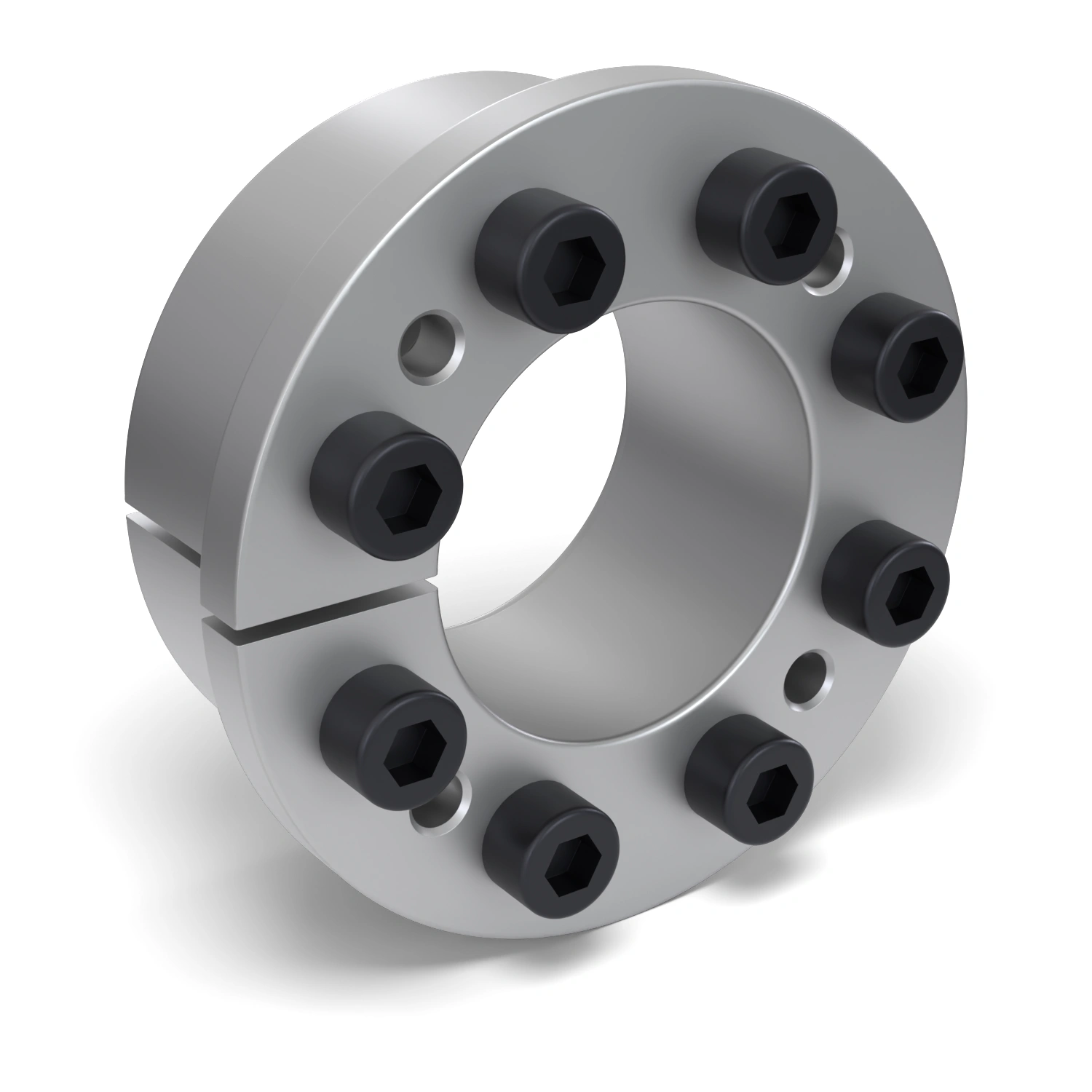 Spannsatz STW77-38x65, Frontalansicht der Stirnseite mit 8 Spannschrauben