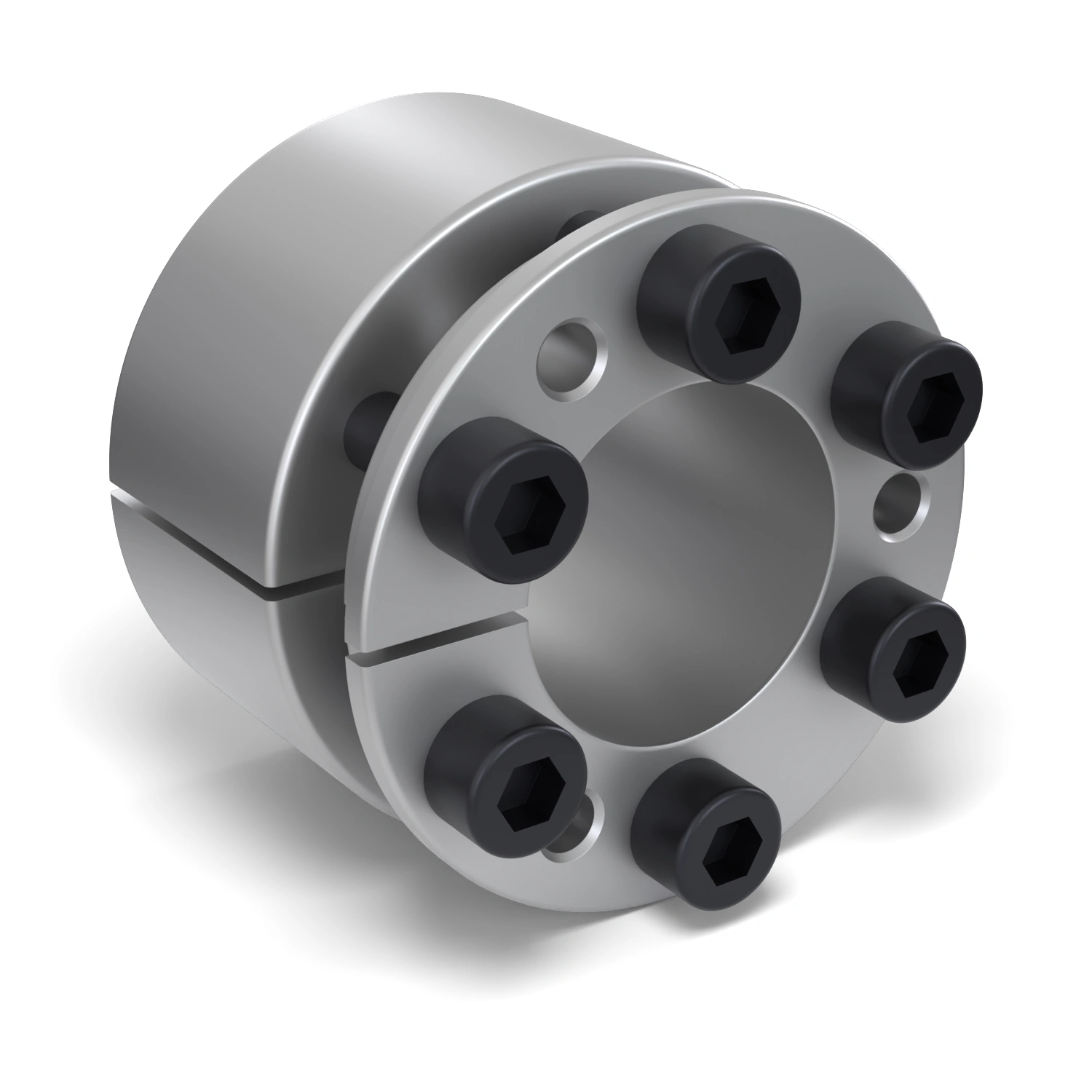 Spannsatz STW26-28x55, Frontalansicht der Stirnseite mit 6 Spannschrauben