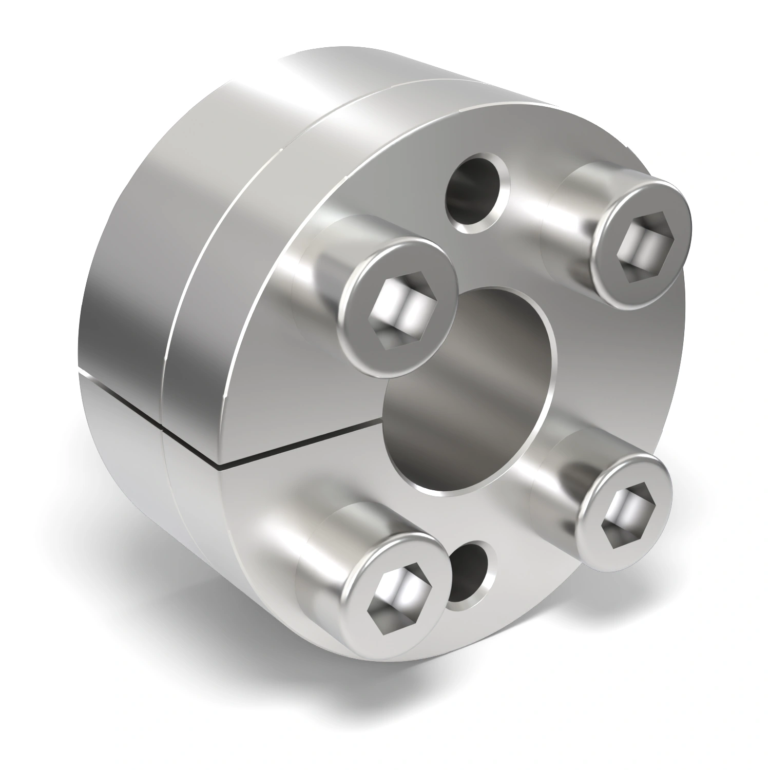 Spannsatz STW27SS-16x24 Edelstahl, Frontalansicht der Stirnseite mit 4 Spannschrauben
