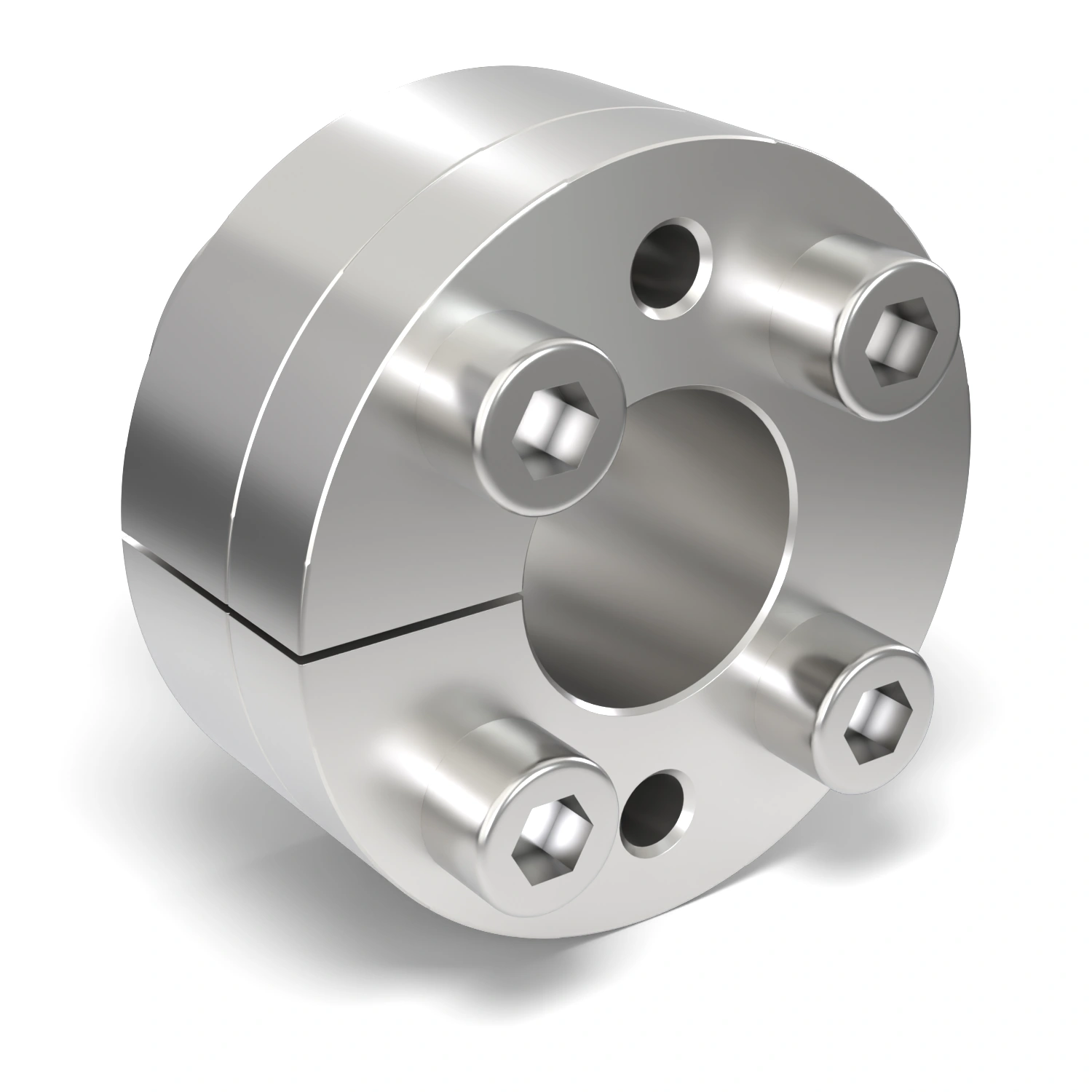 Spannsatz STW27SS-20x28 Edelstahl, Frontalansicht der Stirnseite mit 4 Spannschrauben