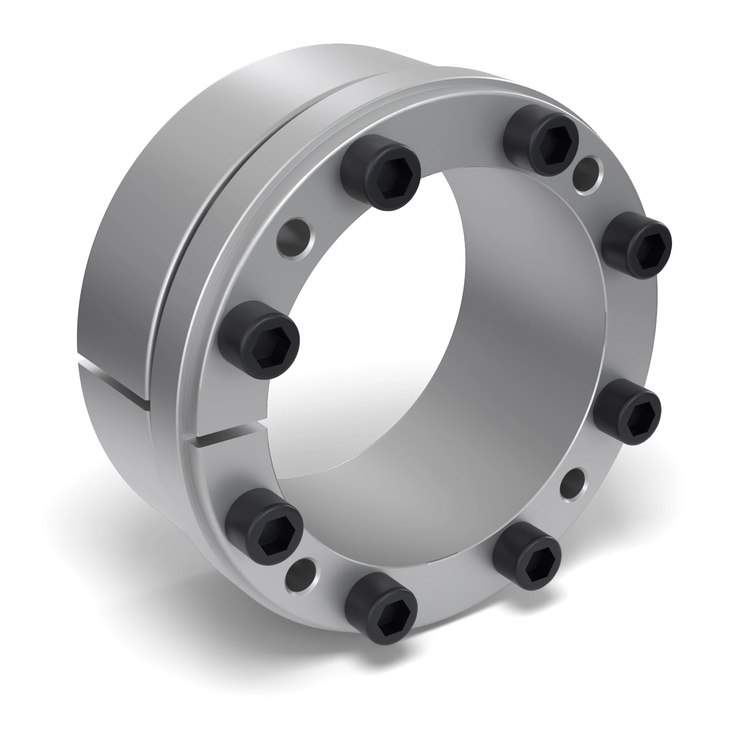 Spannsatz STW73-140x190, Frontalansicht der Stirnseite mit 8 Spannschrauben