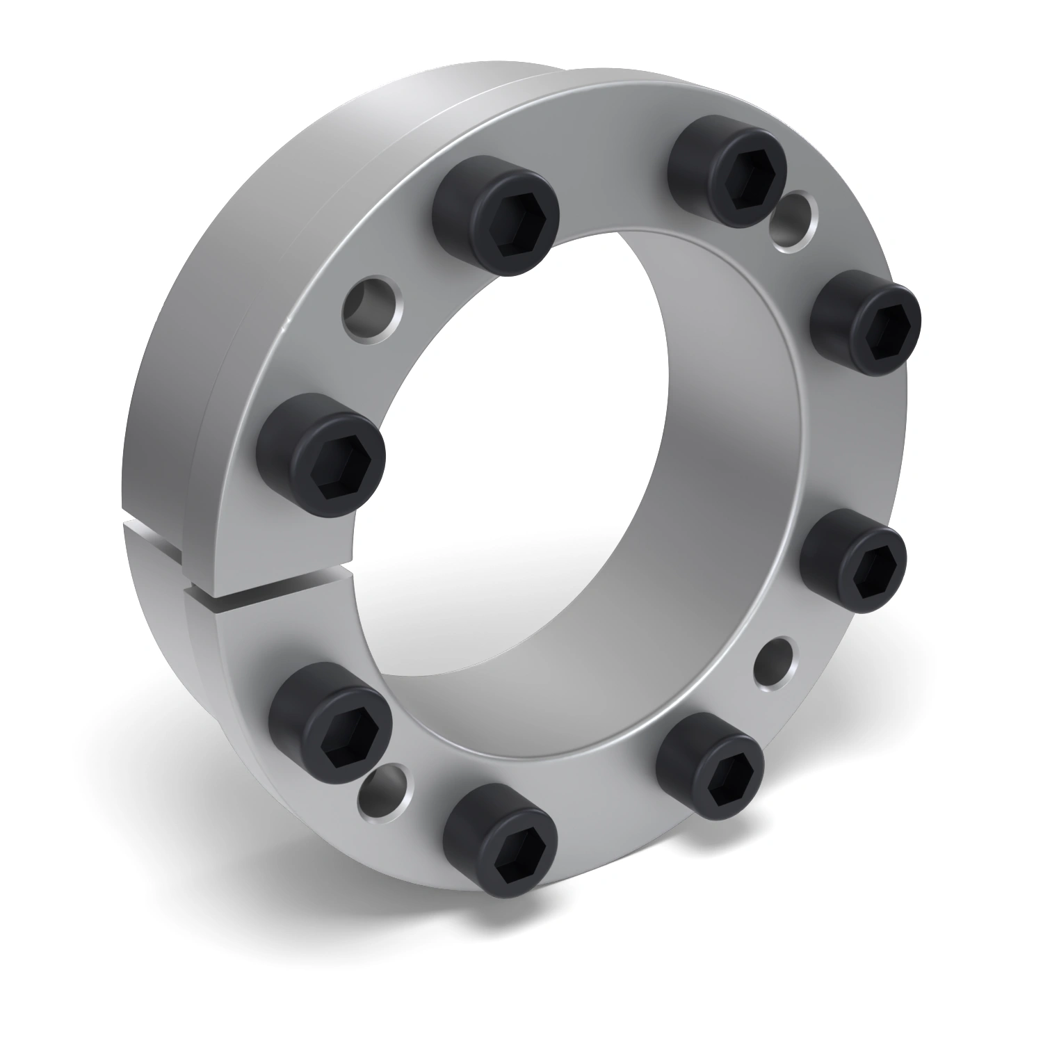 Spannsatz STW77-100x145, Frontalansicht der Stirnseite mit 8 Spannschrauben
