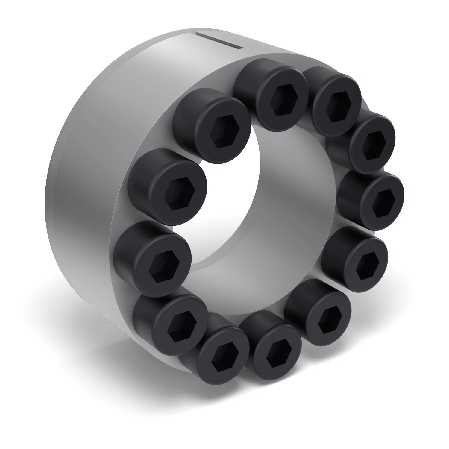 Spannsatz STW29-42x70, Frontalansicht der Stirnseite mit 12 Spannschrauben