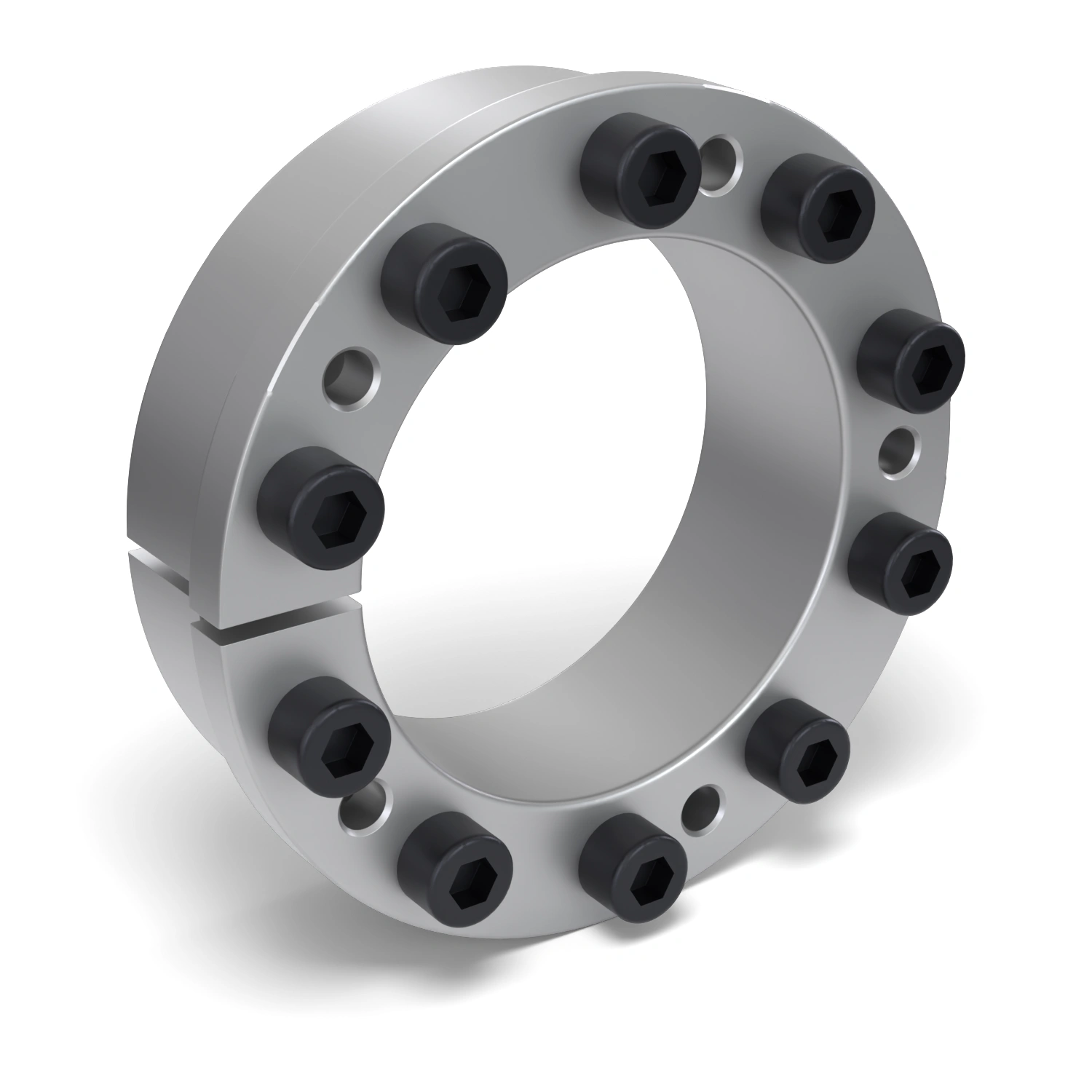 Spannsatz STW77-95x135, Frontalansicht der Stirnseite mit 10 Spannschrauben