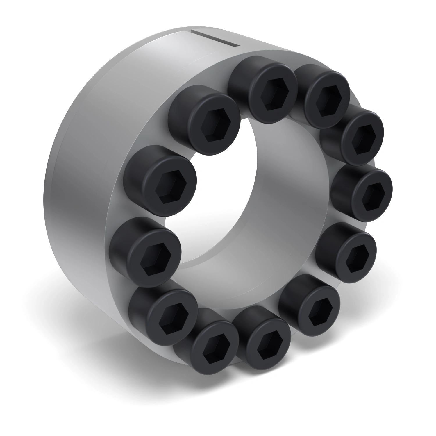Spannsatz STW29-35x57, Frontalansicht der Stirnseite mit 12 Spannschrauben