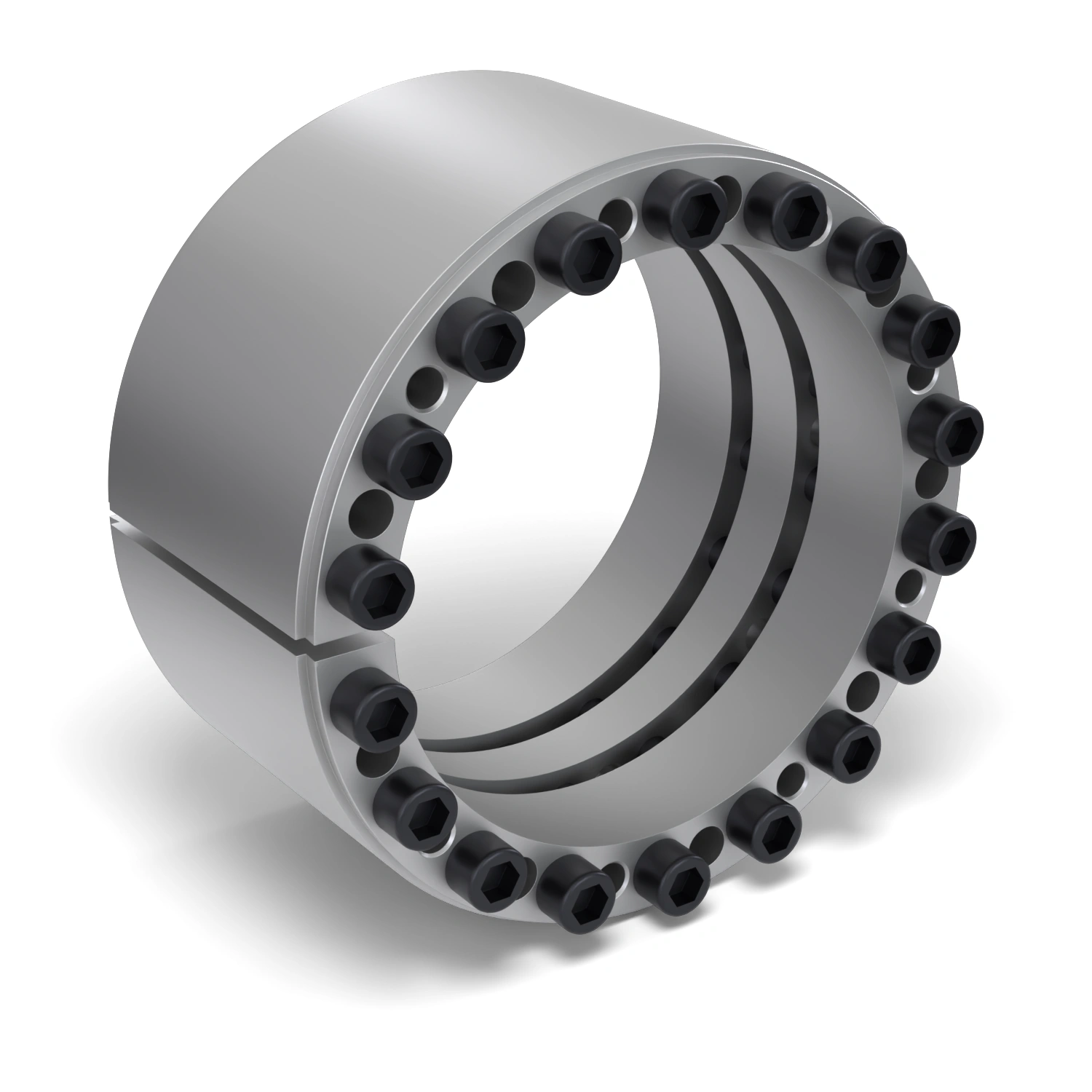 Spannsatz STW33-220x285, Frontalansicht der Stirnseite mit 18 Spannschrauben