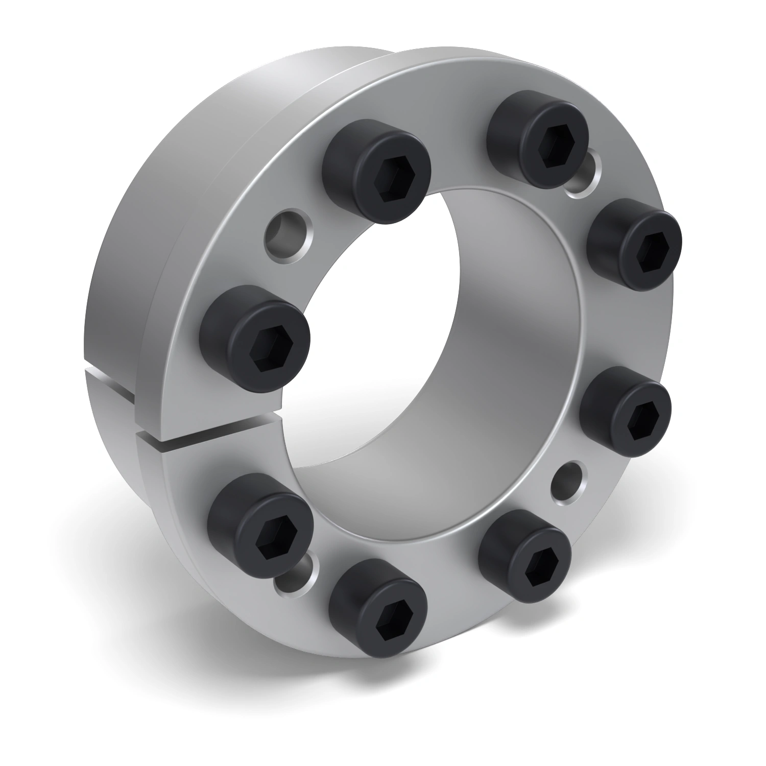 Spannsatz STW77-55x85, Frontalansicht der Stirnseite mit 8 Spannschrauben