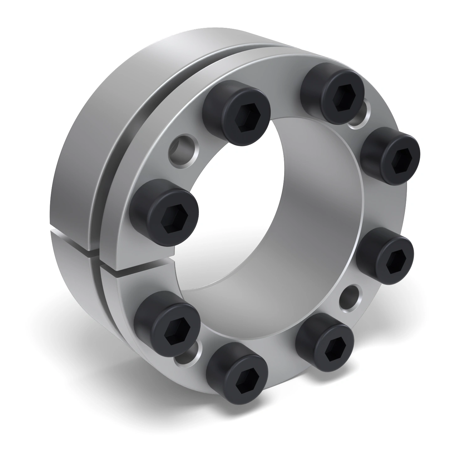 Spannsatz STW98-55x85, Frontalansicht der Stirnseite mit 8 Spannschrauben