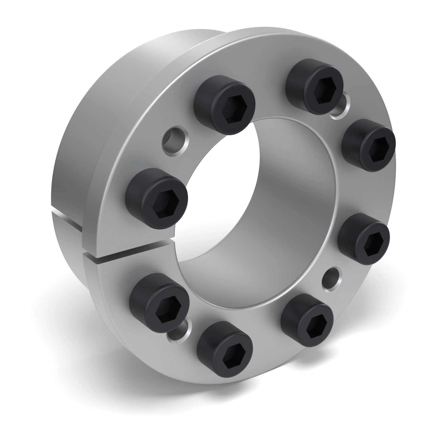 Spannsatz STW77-40x65, Frontalansicht der Stirnseite mit 8 Spannschrauben