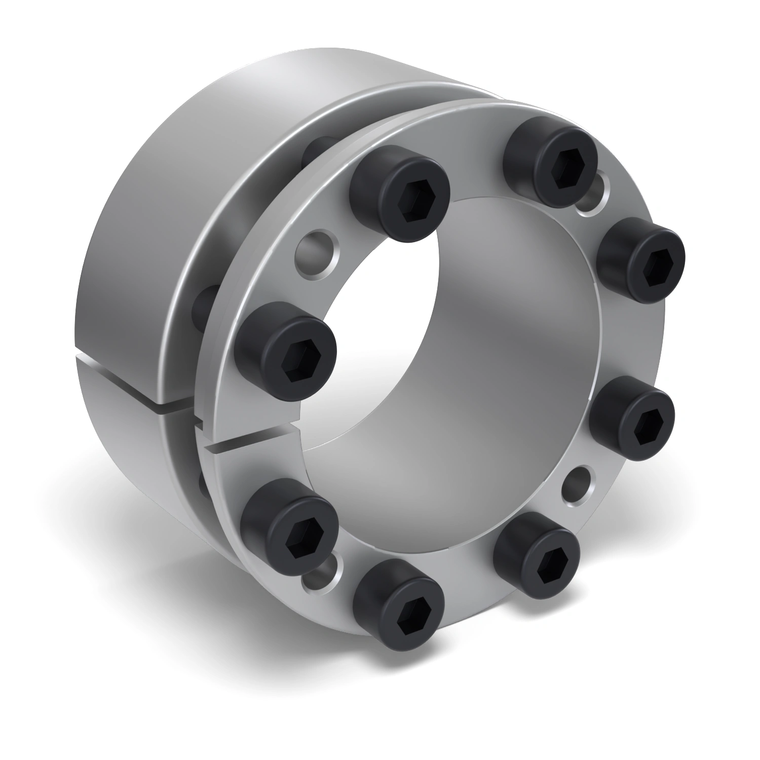 Spannsatz STW26-60x90, Frontalansicht der Stirnseite mit 8 Spannschrauben