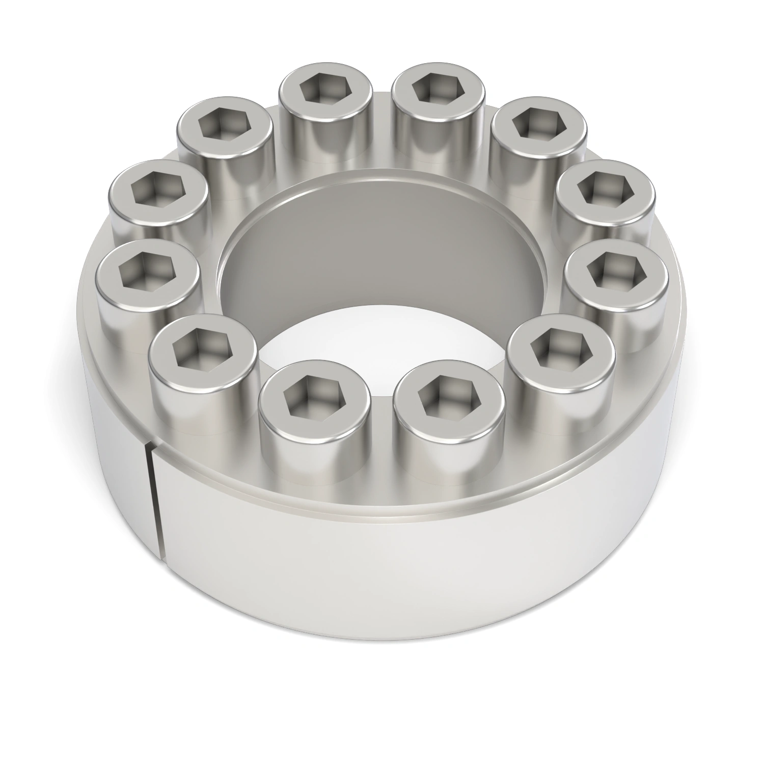 Spannsatz STW60SS-32x60 Edelstahl, liegend in der Draufsicht