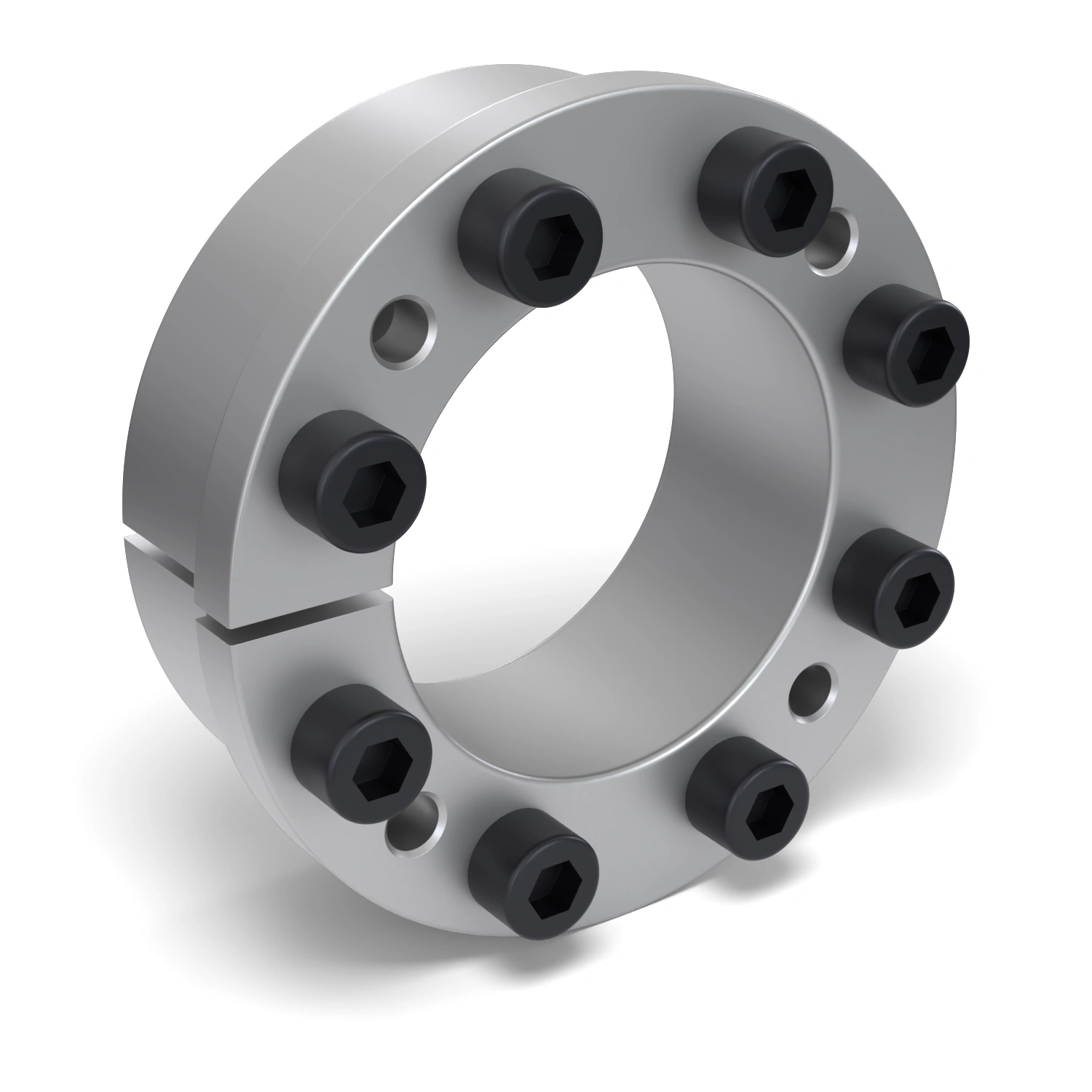 Spannsatz STW77-75x115, Frontalansicht der Stirnseite mit 8 Spannschrauben