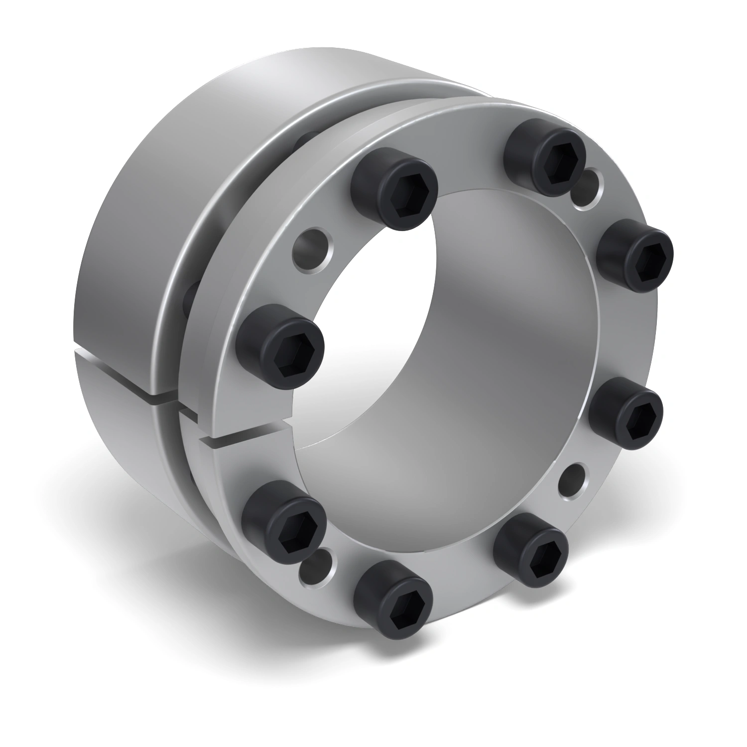 Spannsatz STW26-100x145, Frontalansicht der Stirnseite mit 8 Spannschrauben