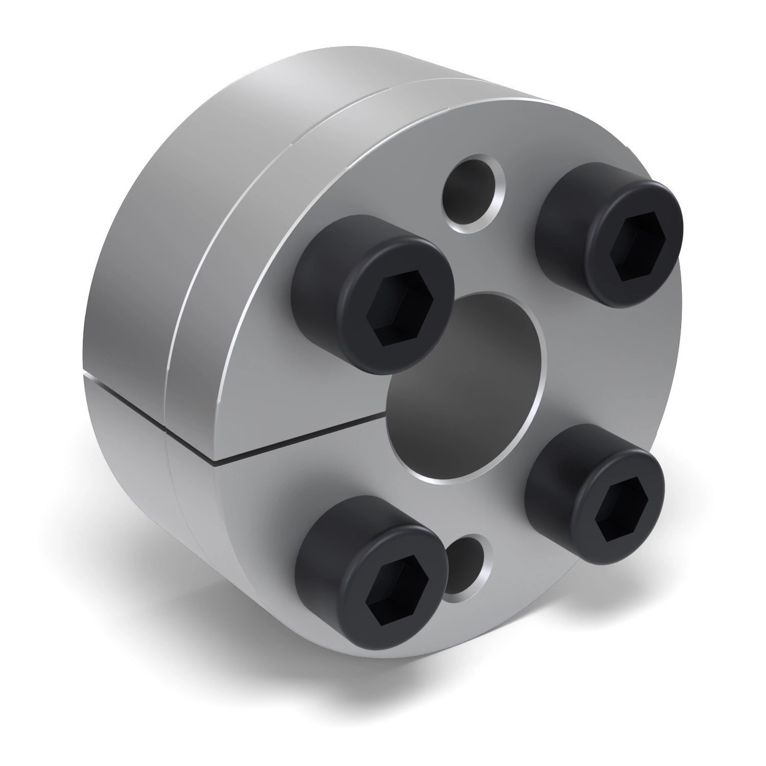 Spannsatz STW27-15x24, Frontalansicht der Stirnseite mit 4 Spannschrauben