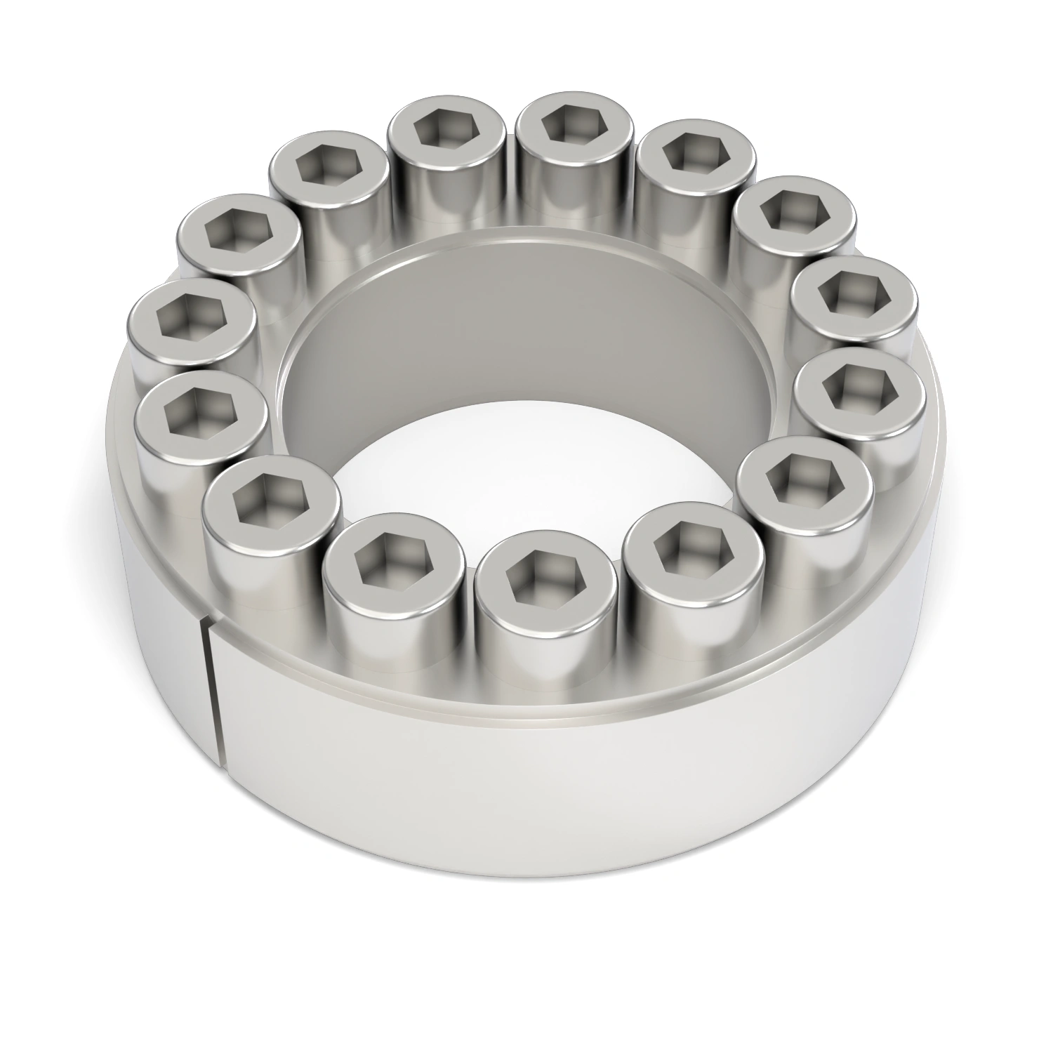 Spannsatz STW60SS-38x65 Edelstahl, liegend in der Draufsicht