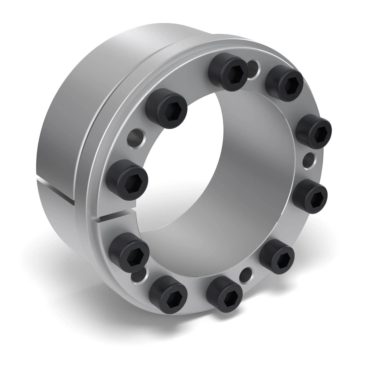 Spannsatz STW73-95x135, Frontalansicht der Stirnseite mit 10 Spannschrauben