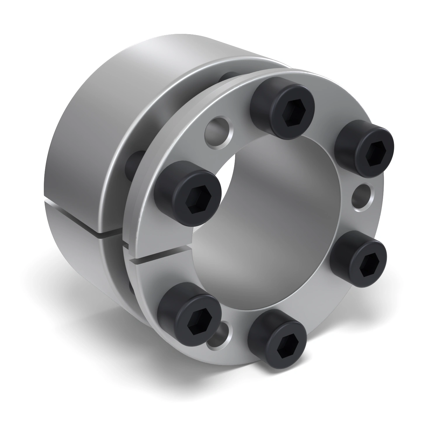 Spannsatz STW26-45x75, Frontalansicht der Stirnseite mit 6 Spannschrauben